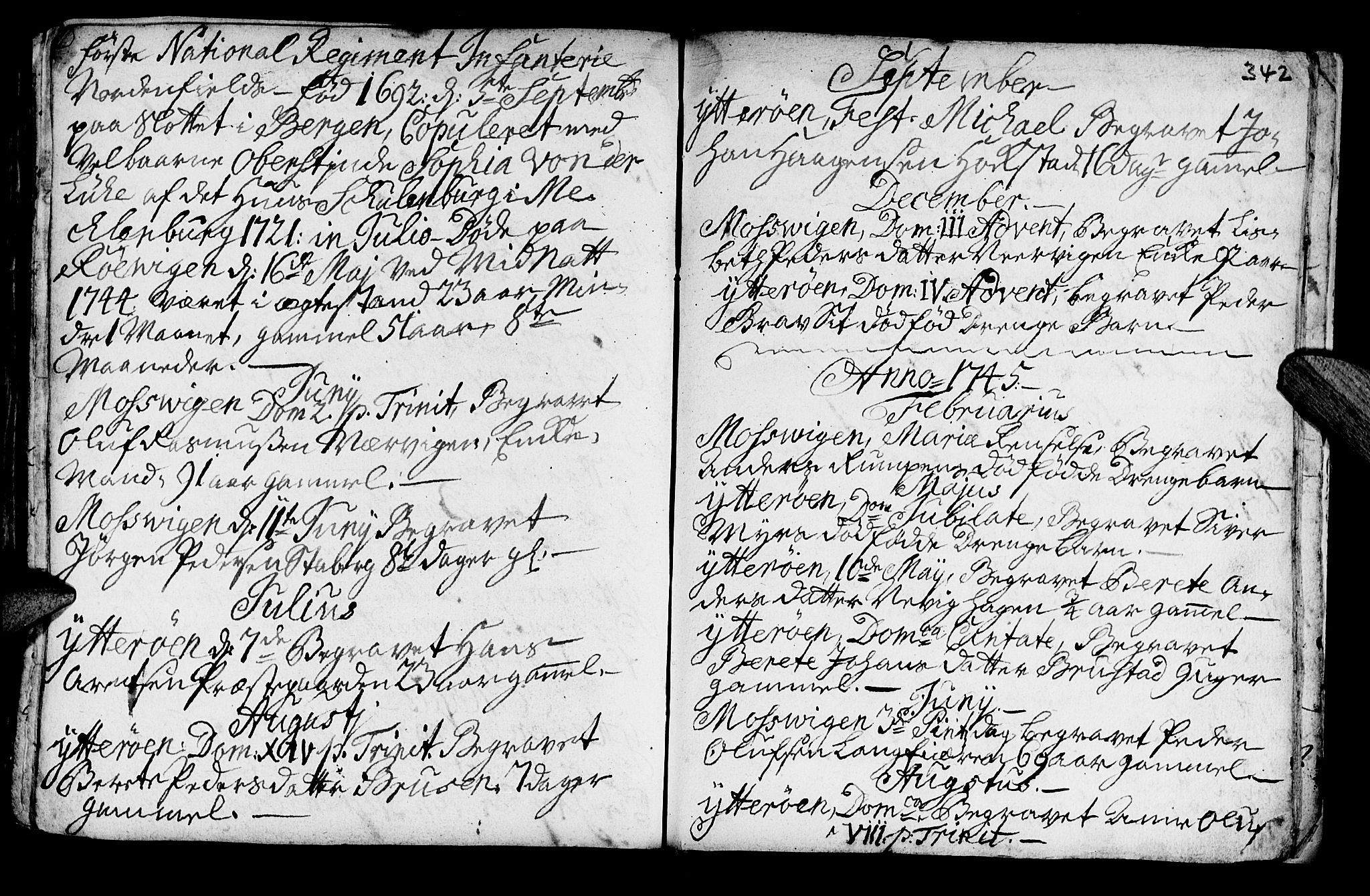 Ministerialprotokoller, klokkerbøker og fødselsregistre - Nord-Trøndelag, SAT/A-1458/722/L0215: Parish register (official) no. 722A02, 1718-1755, p. 342