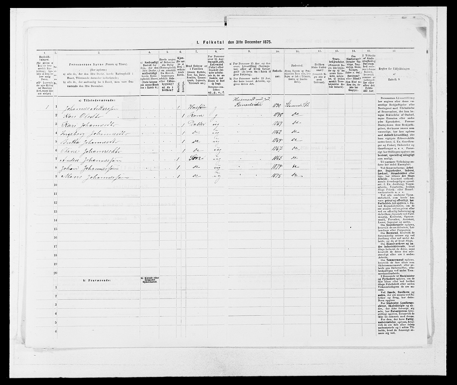 SAB, 1875 census for 1251P Bruvik, 1875, p. 572