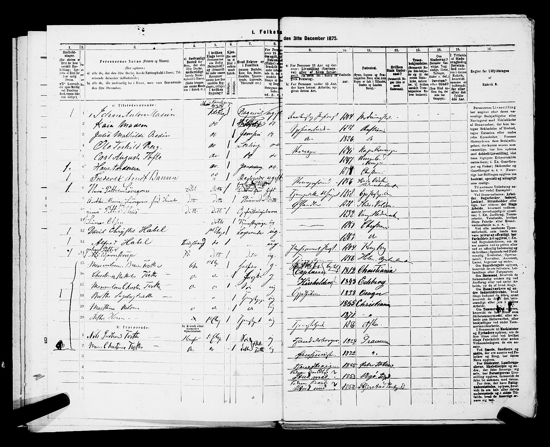 RA, 1875 census for 0301 Kristiania, 1875, p. 4780