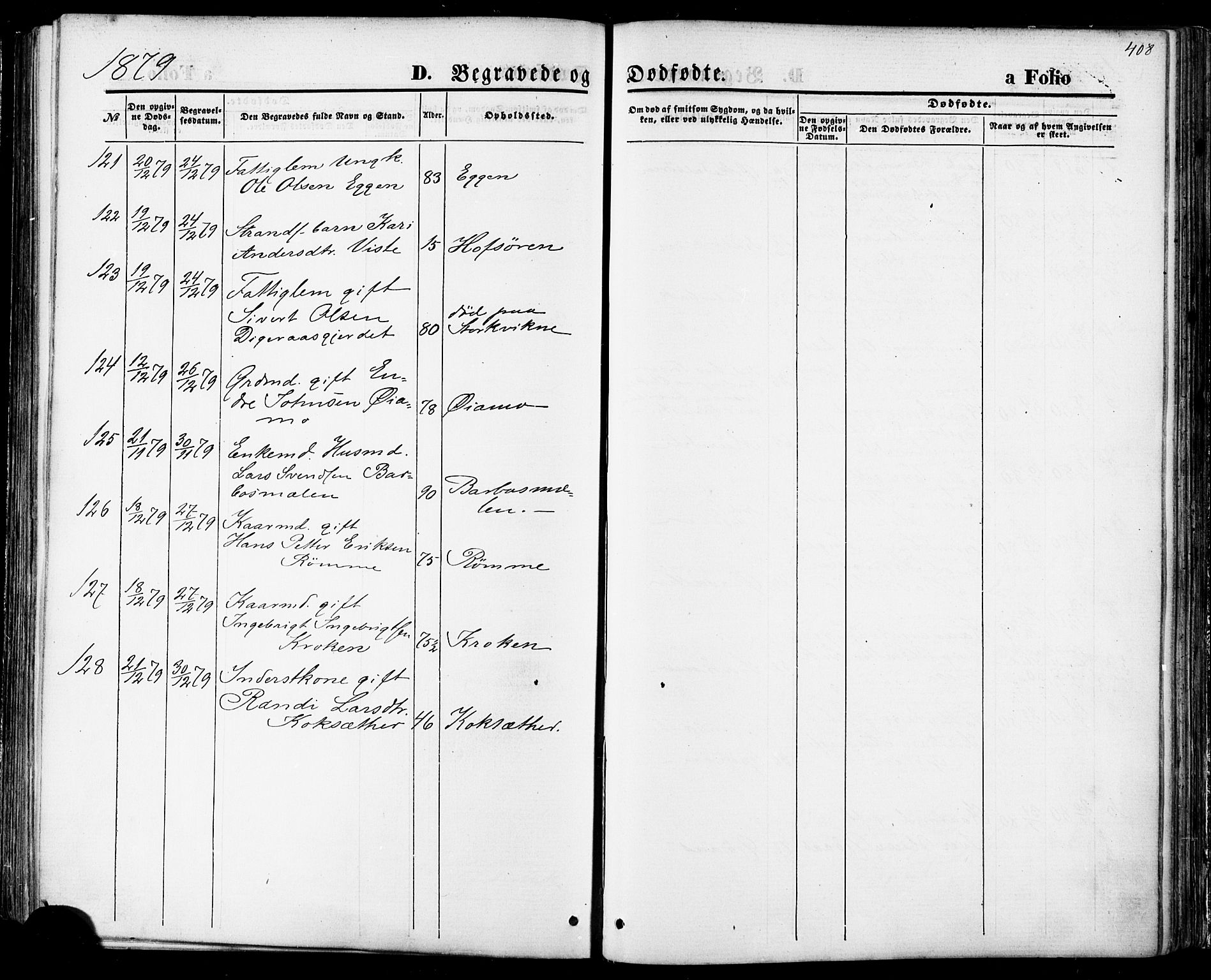 Ministerialprotokoller, klokkerbøker og fødselsregistre - Sør-Trøndelag, AV/SAT-A-1456/668/L0807: Parish register (official) no. 668A07, 1870-1880, p. 408
