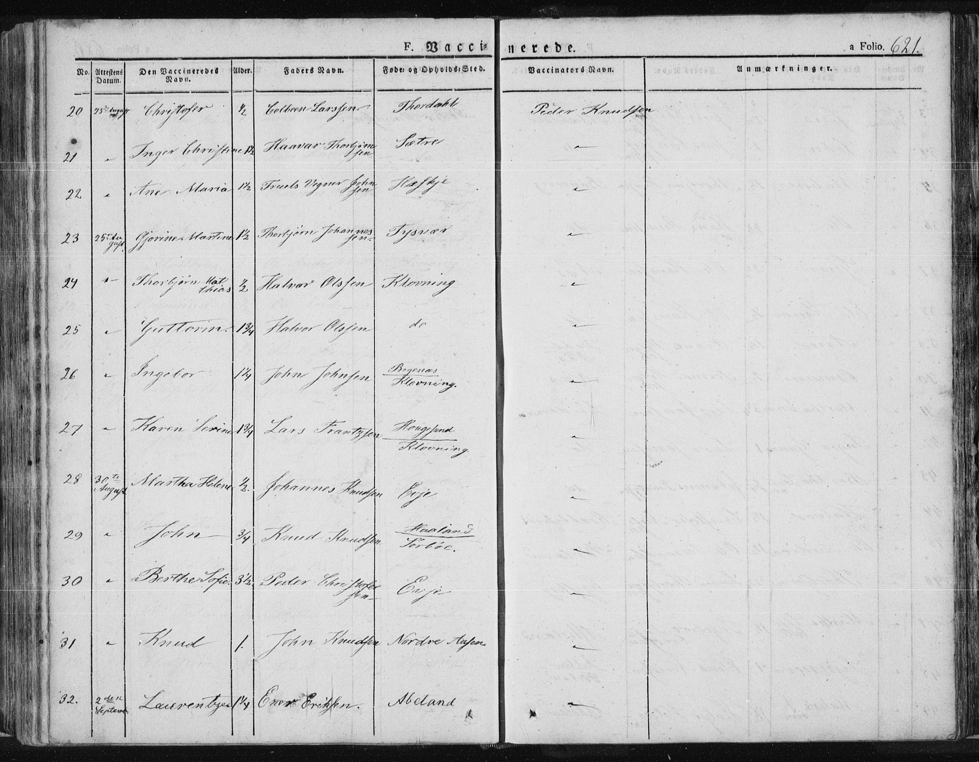 Tysvær sokneprestkontor, AV/SAST-A -101864/H/Ha/Haa/L0001: Parish register (official) no. A 1.2, 1831-1856, p. 621