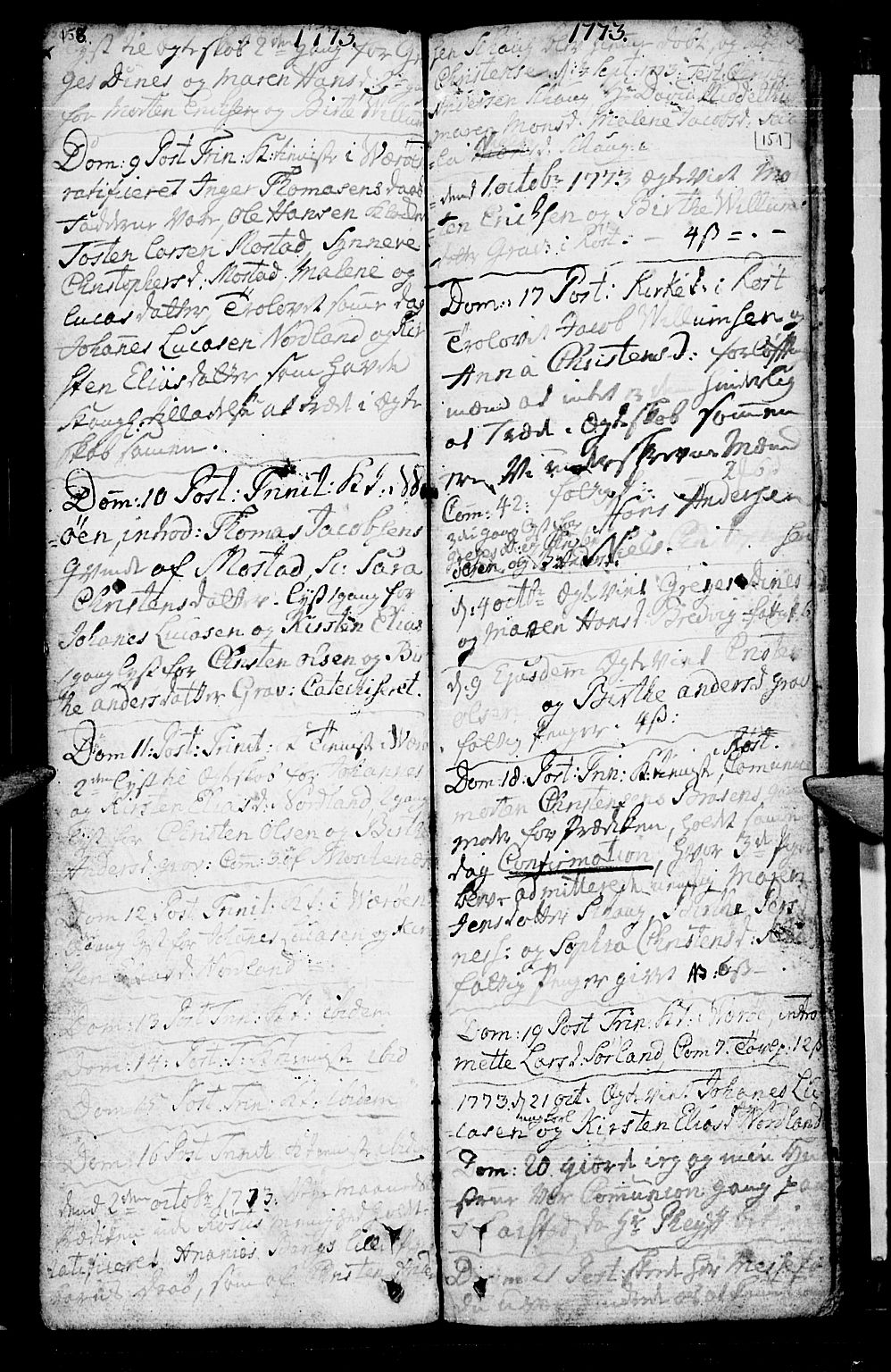 Ministerialprotokoller, klokkerbøker og fødselsregistre - Nordland, SAT/A-1459/807/L0118: Parish register (official) no. 807A01, 1752-1798, p. 158-159