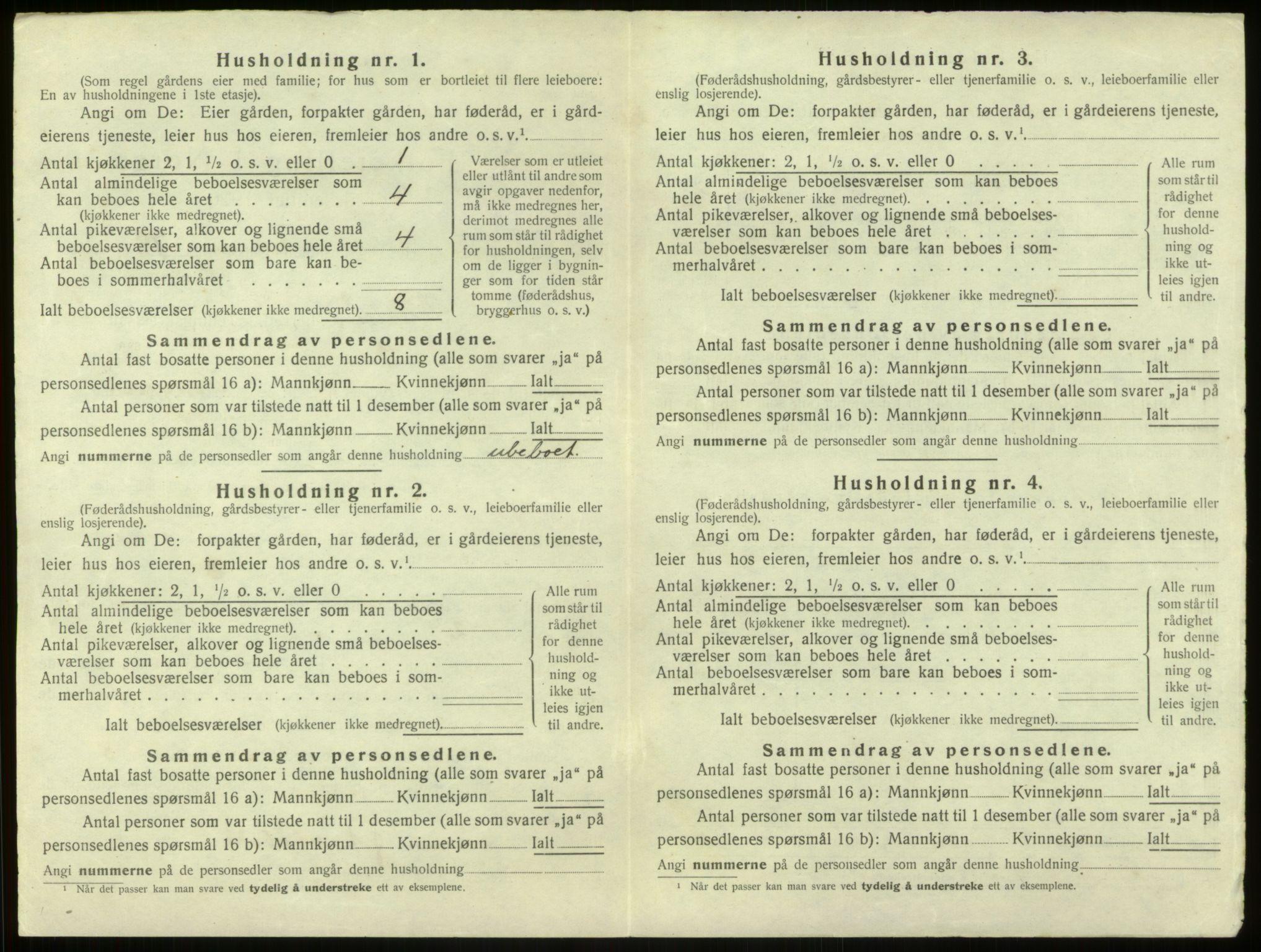 SAB, 1920 census for Aurland, 1920, p. 194