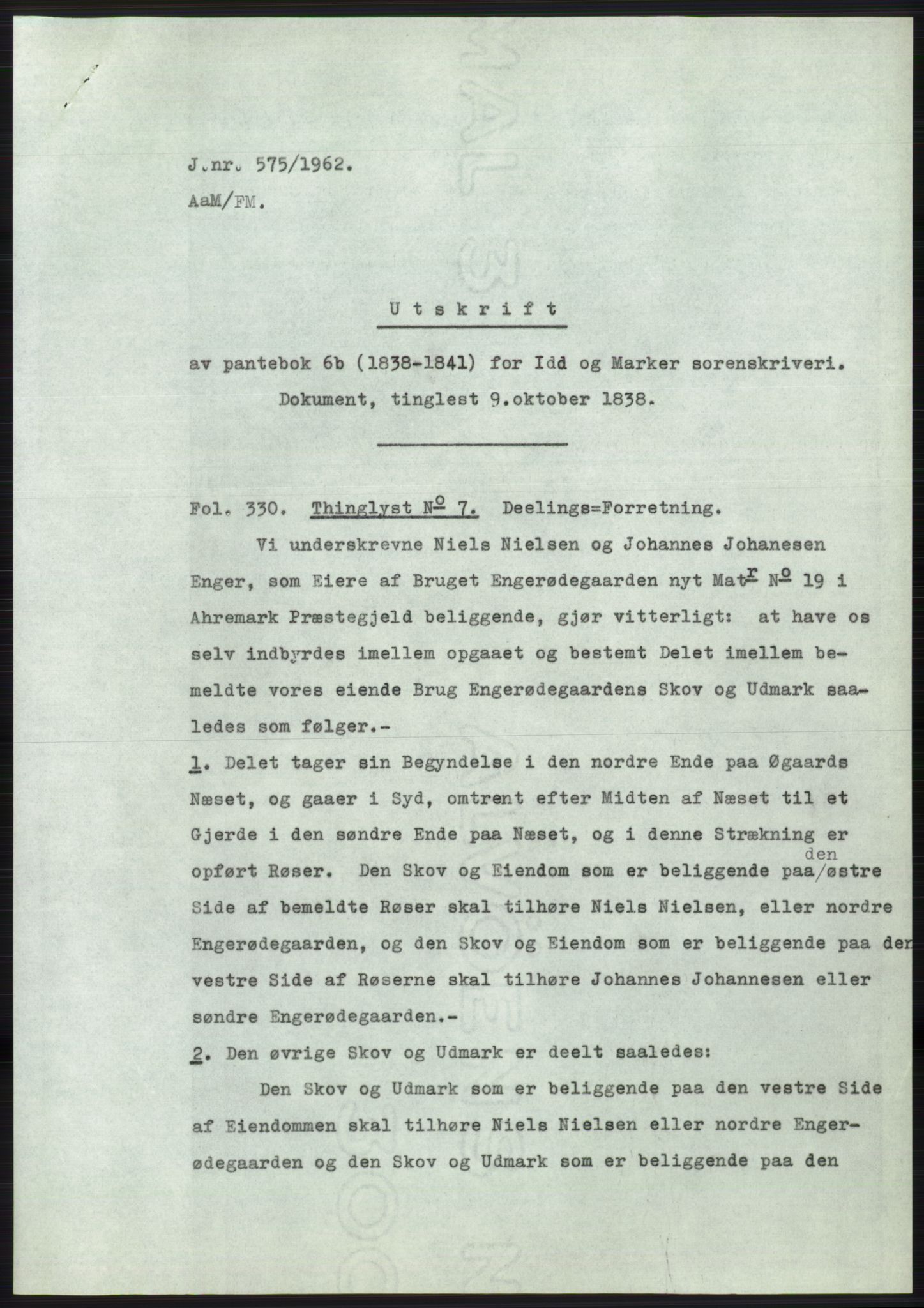 Statsarkivet i Oslo, AV/SAO-A-10621/Z/Zd/L0015: Avskrifter, j.nr 2-699/1962, 1962, p. 249