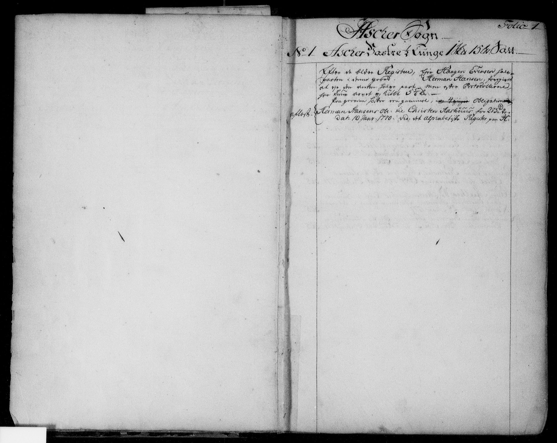 Aker sorenskriveri, SAO/A-10895/G/Ga/Gab/Gaba/L0003: Mortgage register no. I 3, 1762-1773, p. 1