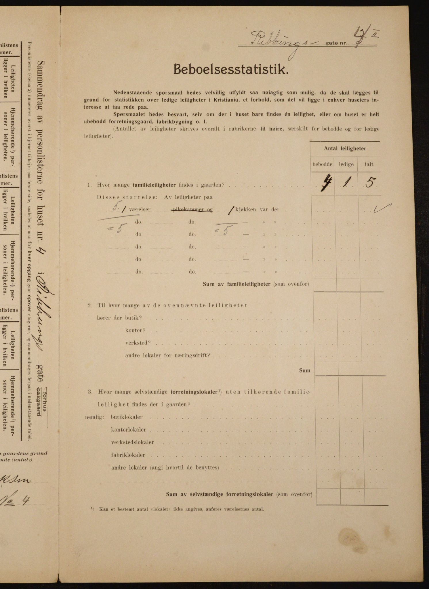 OBA, Municipal Census 1910 for Kristiania, 1910, p. 79303