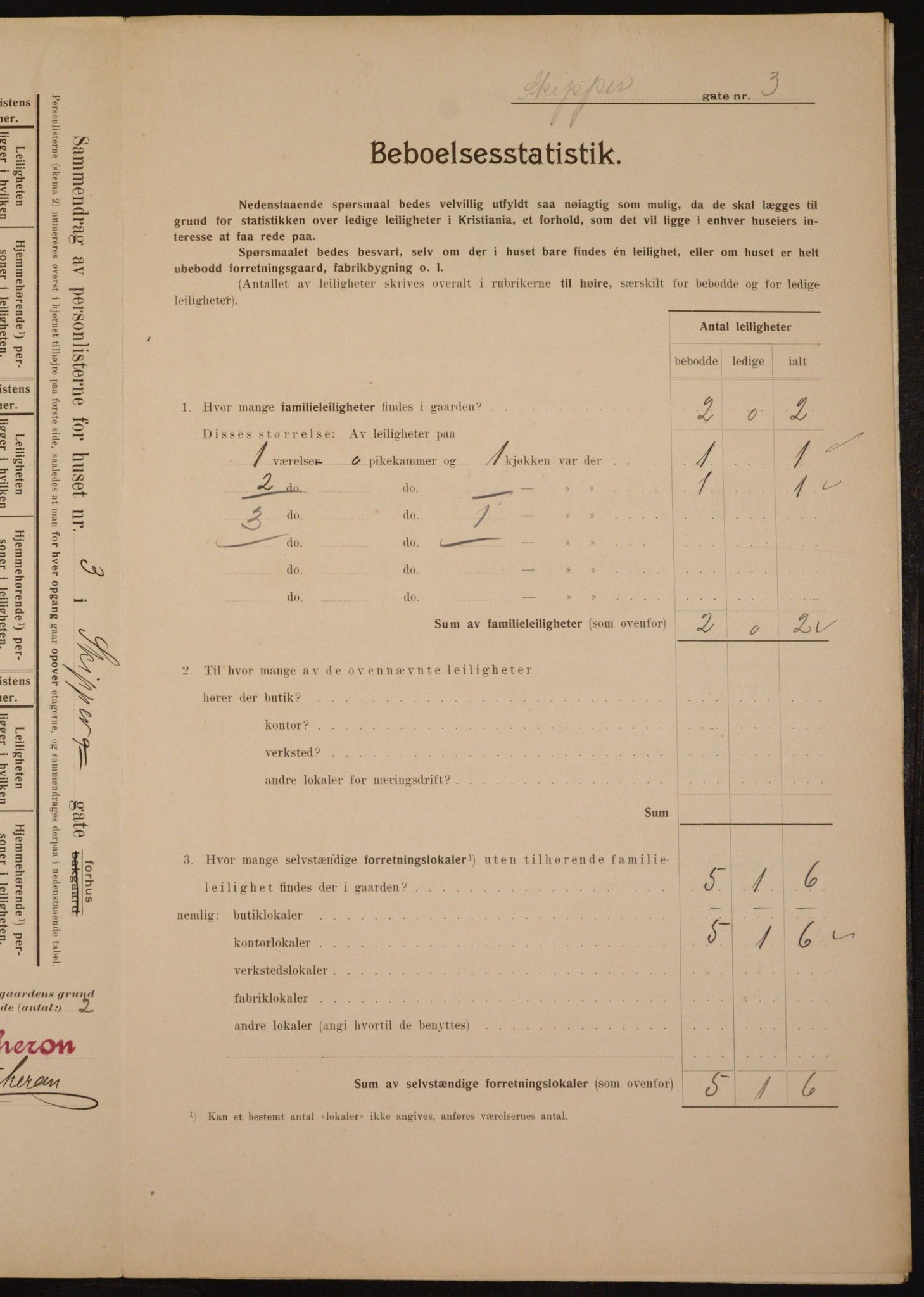 OBA, Municipal Census 1910 for Kristiania, 1910, p. 91045