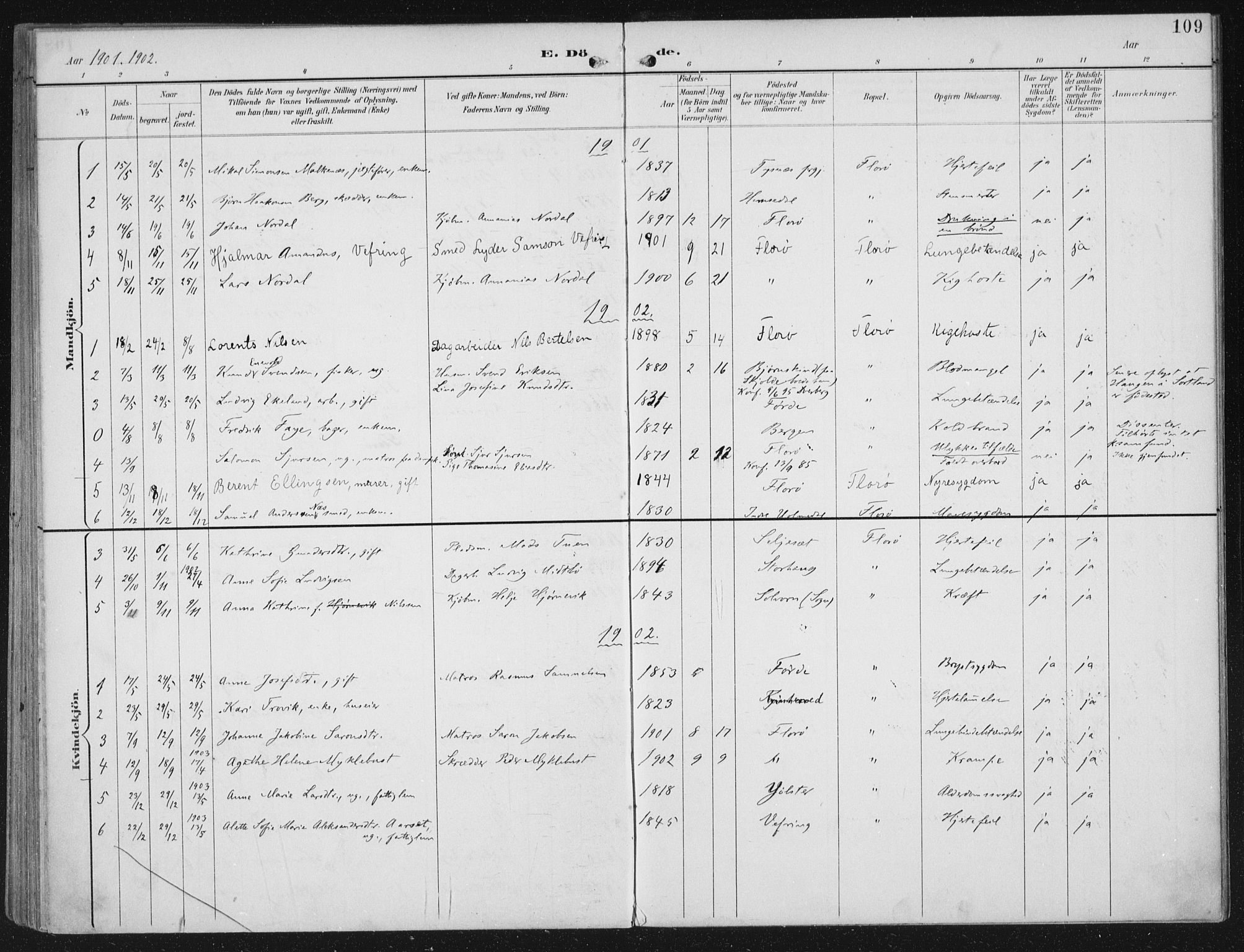 Kinn sokneprestembete, SAB/A-80801/H/Haa/Haac/L0002: Parish register (official) no. C 2, 1895-1916, p. 109
