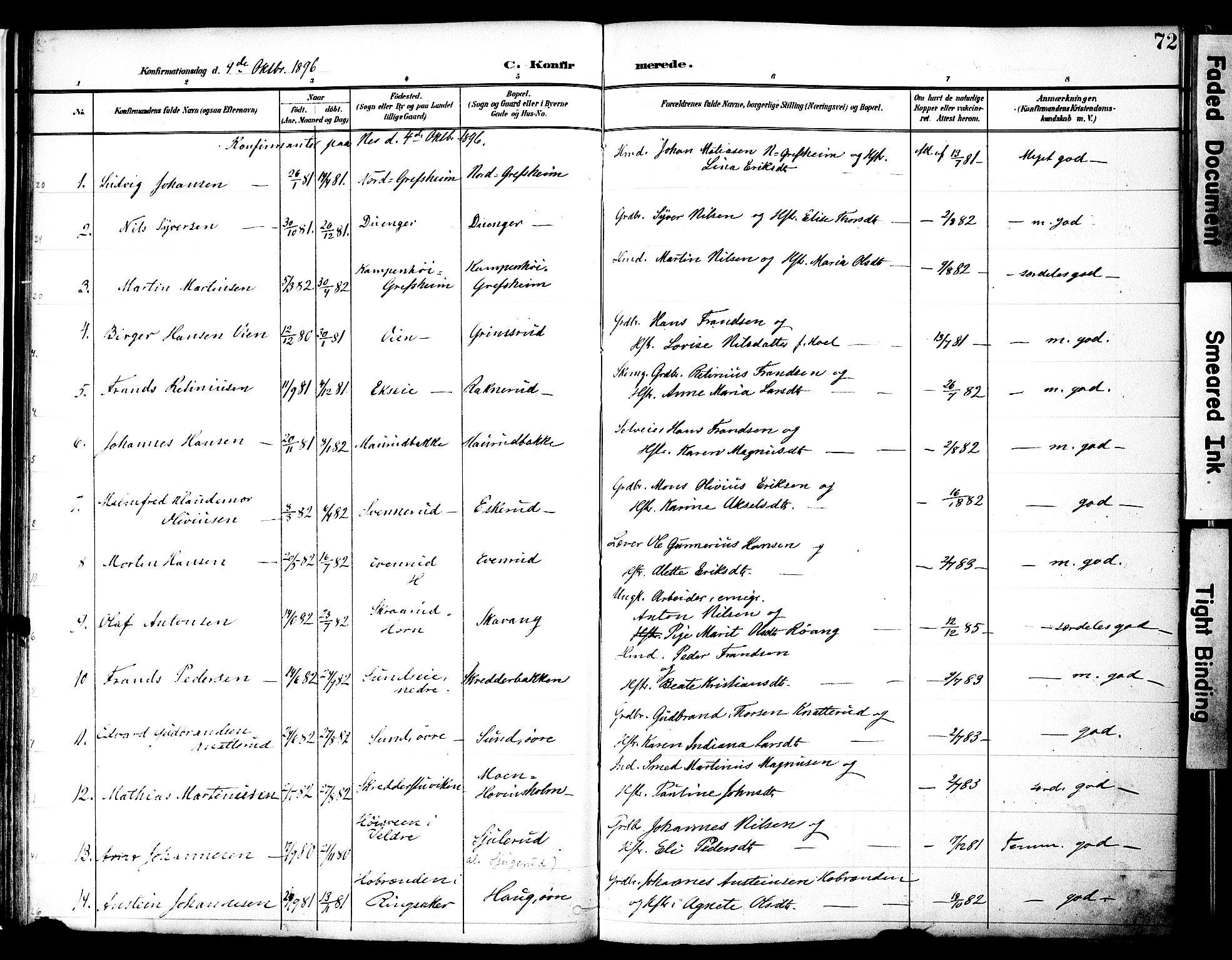 Nes prestekontor, Hedmark, AV/SAH-PREST-020/K/Ka/L0010: Parish register (official) no. 10, 1887-1905, p. 72