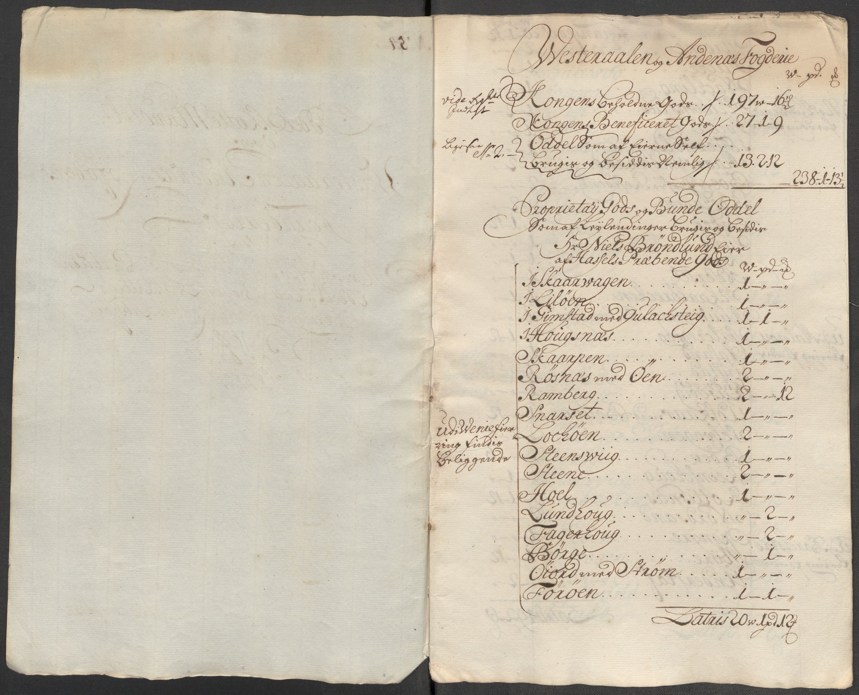 Rentekammeret inntil 1814, Reviderte regnskaper, Fogderegnskap, AV/RA-EA-4092/R67/L4683: Fogderegnskap Vesterålen, Andenes og Lofoten, 1717, p. 271