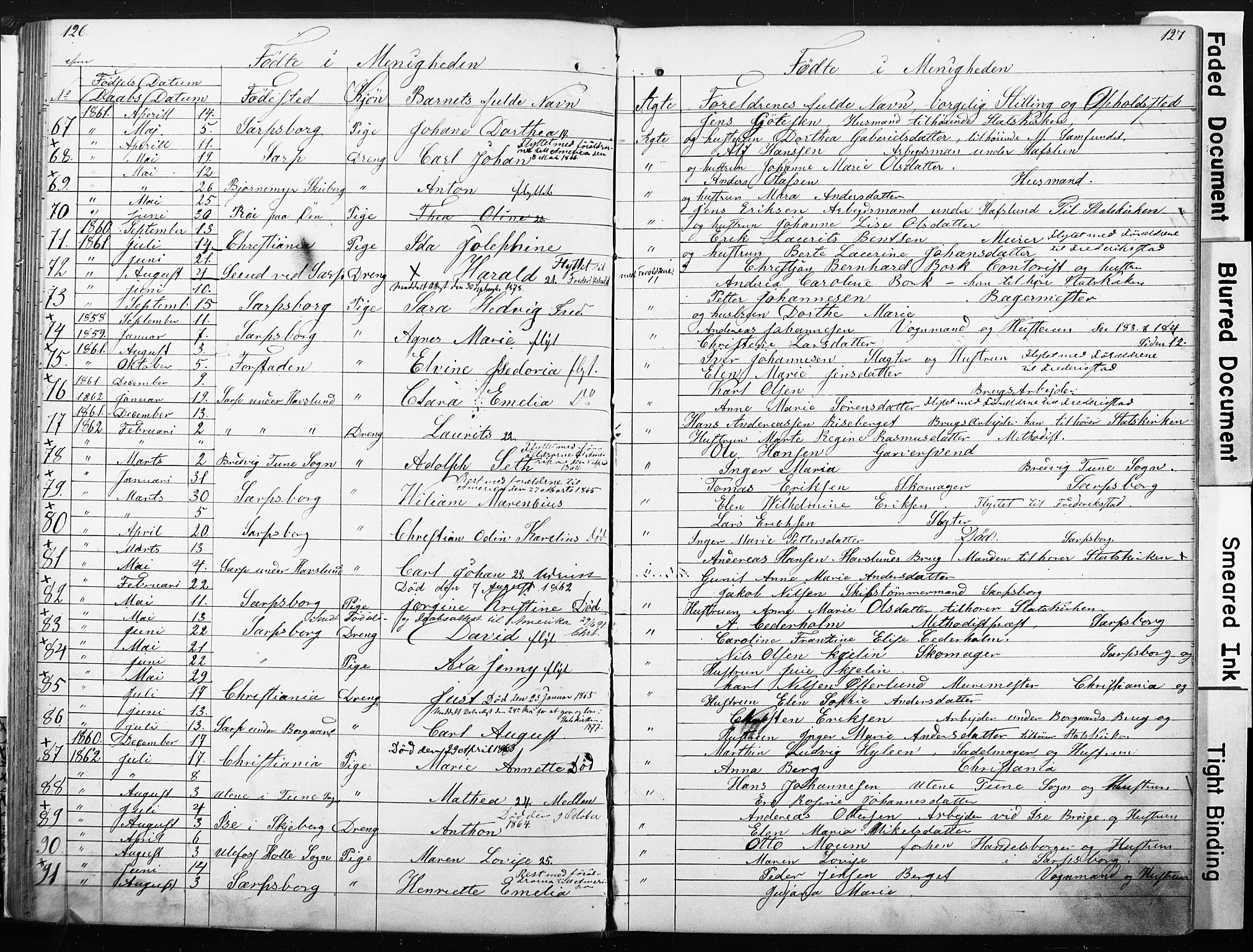Sarpsborg metodistkirke, SAO/PAO-0233/A/L0001: Dissenter register no. 1, 1856-1875, p. 126-127