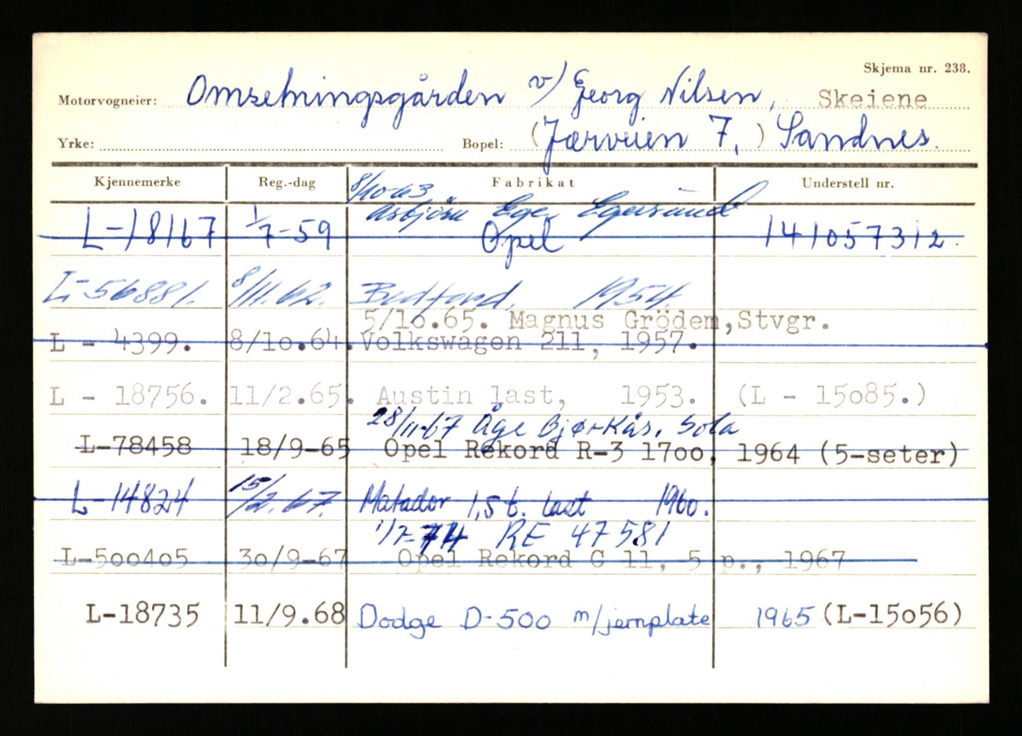 Stavanger trafikkstasjon, SAST/A-101942/0/H/L0029: Omdal - Polaris, 1930-1971, p. 381