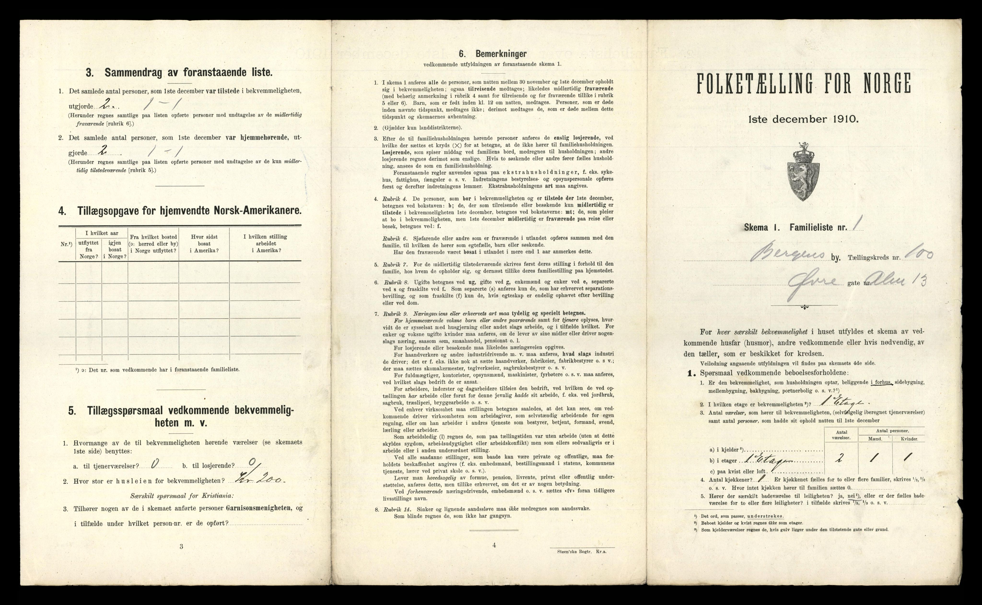 RA, 1910 census for Bergen, 1910, p. 35019