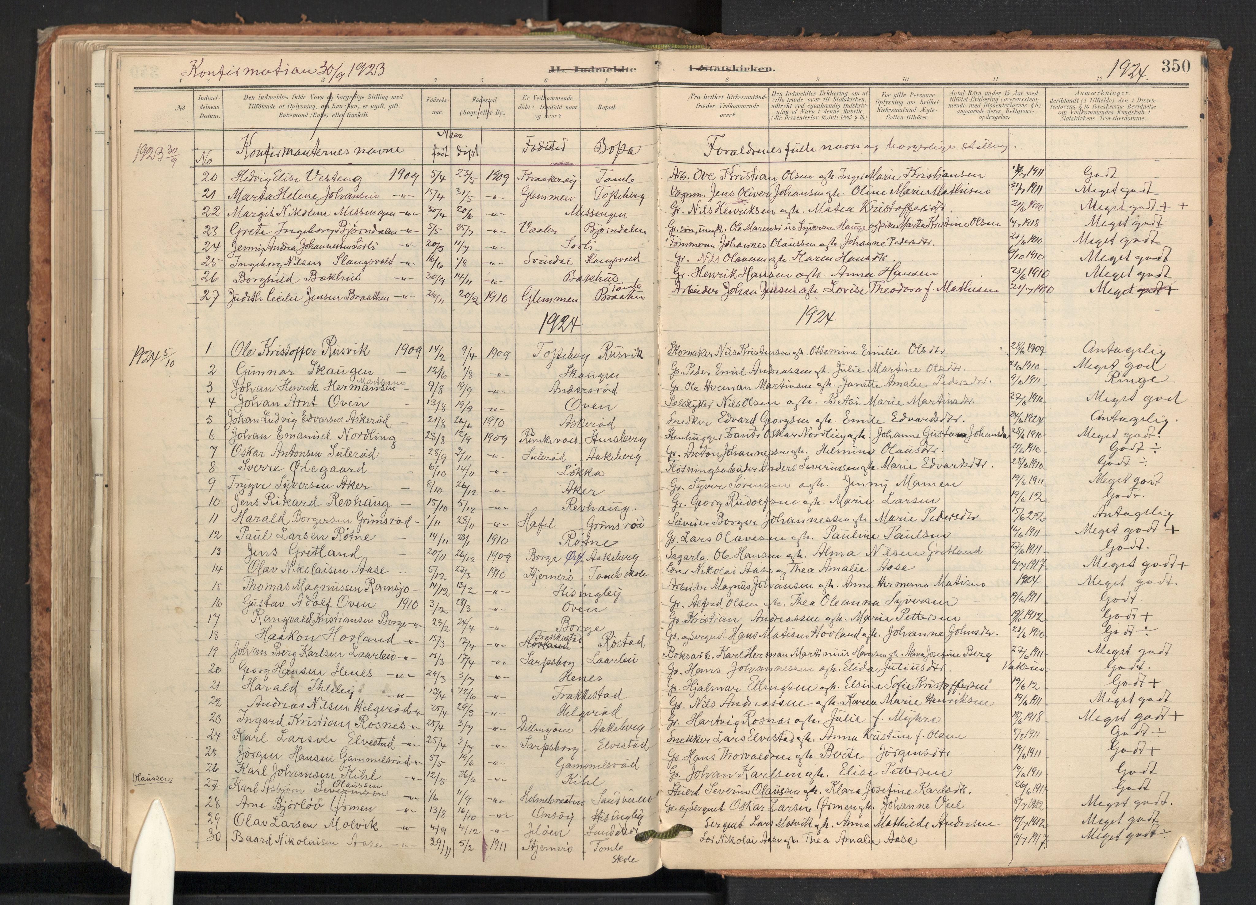 Råde prestekontor kirkebøker, SAO/A-2009/F/Fa/L0008: Parish register (official) no. 8, 1903-1924, p. 350