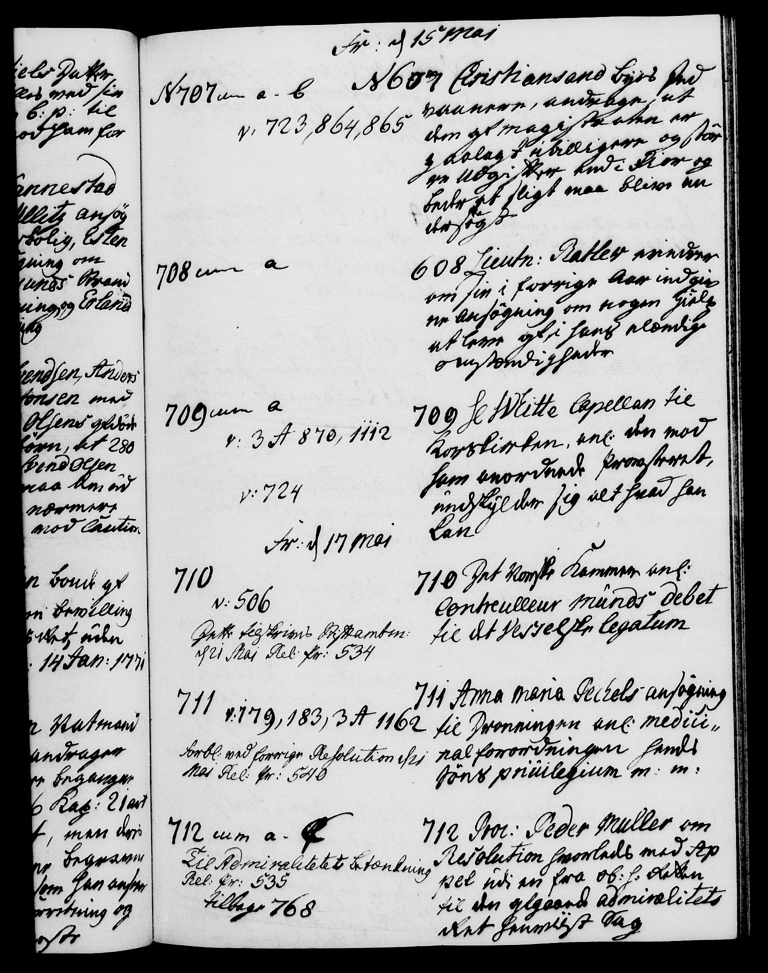 Danske Kanselli 1572-1799, AV/RA-EA-3023/I/Ia/L0002: 3. departements journal, 1772