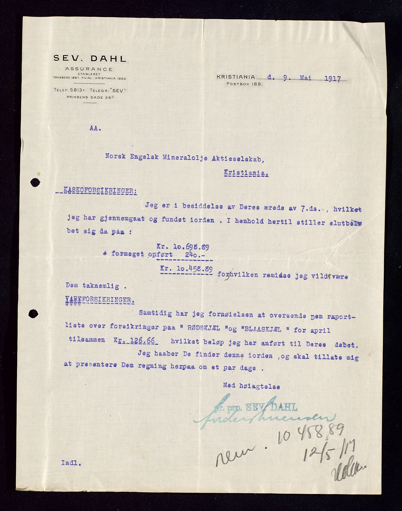 Pa 1521 - A/S Norske Shell, AV/SAST-A-101915/E/Ea/Eaa/L0002: Sjefskorrespondanse, 1917-1918, p. 227