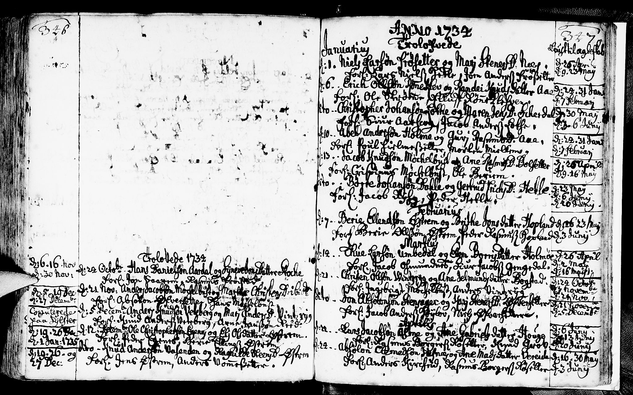 Gloppen sokneprestembete, AV/SAB-A-80101/H/Haa/Haaa/L0002: Parish register (official) no. A 2, 1712-1735, p. 346-347