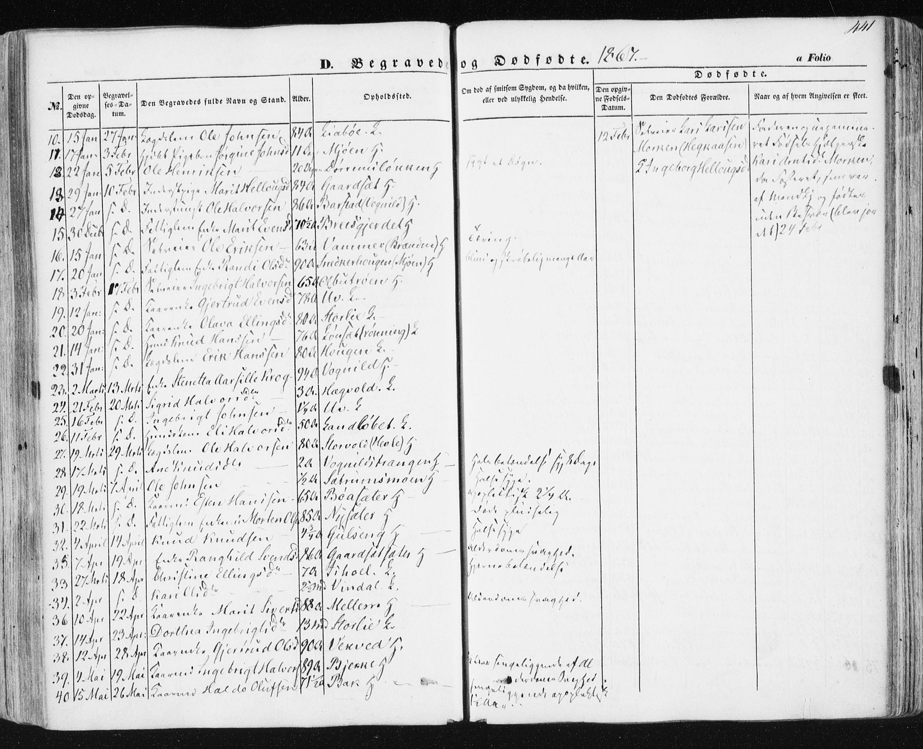 Ministerialprotokoller, klokkerbøker og fødselsregistre - Sør-Trøndelag, SAT/A-1456/678/L0899: Parish register (official) no. 678A08, 1848-1872, p. 441