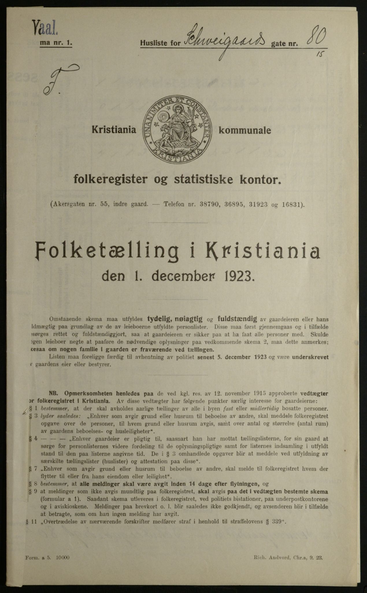 OBA, Municipal Census 1923 for Kristiania, 1923, p. 101883