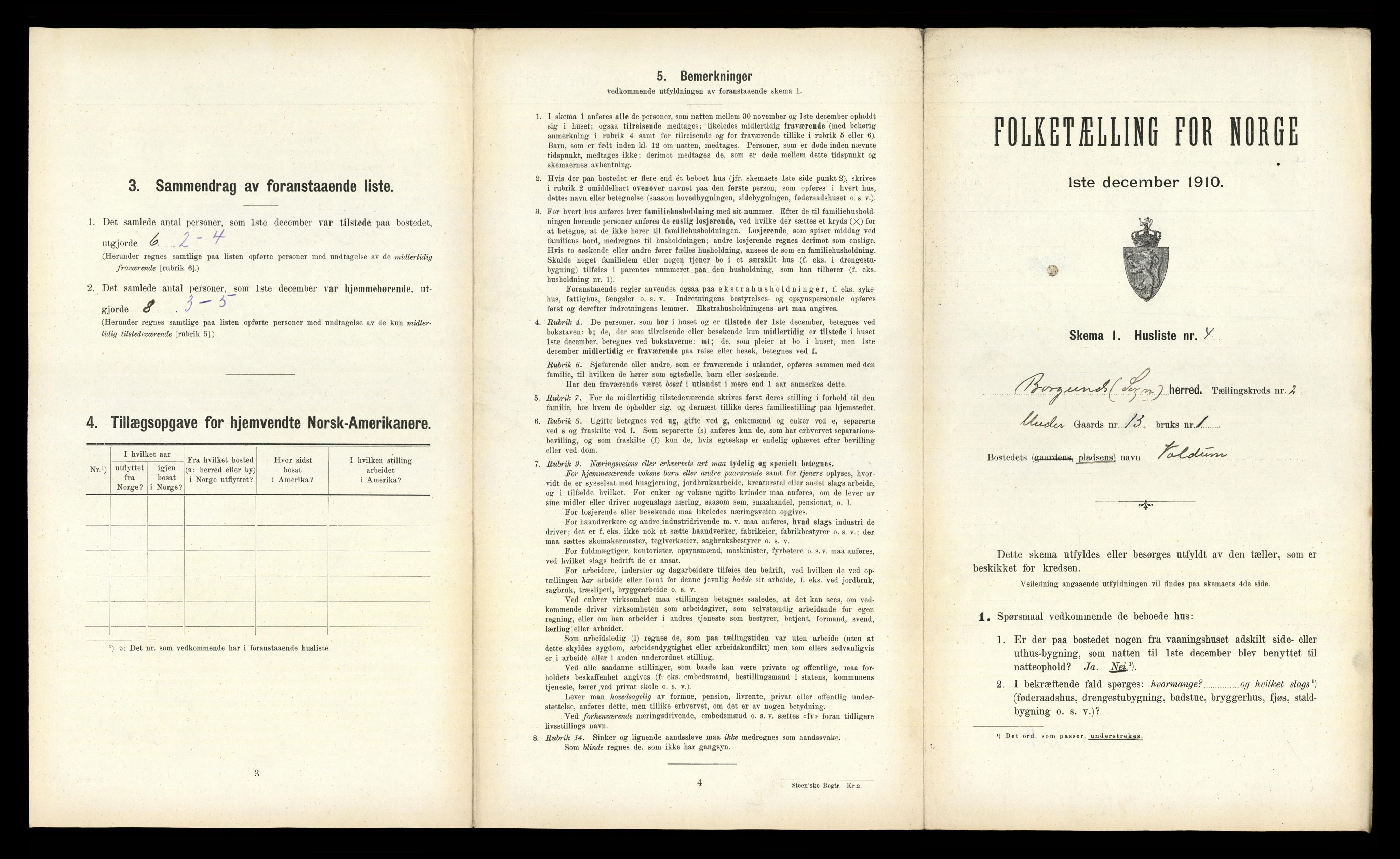 RA, 1910 census for Borgund, 1910, p. 127