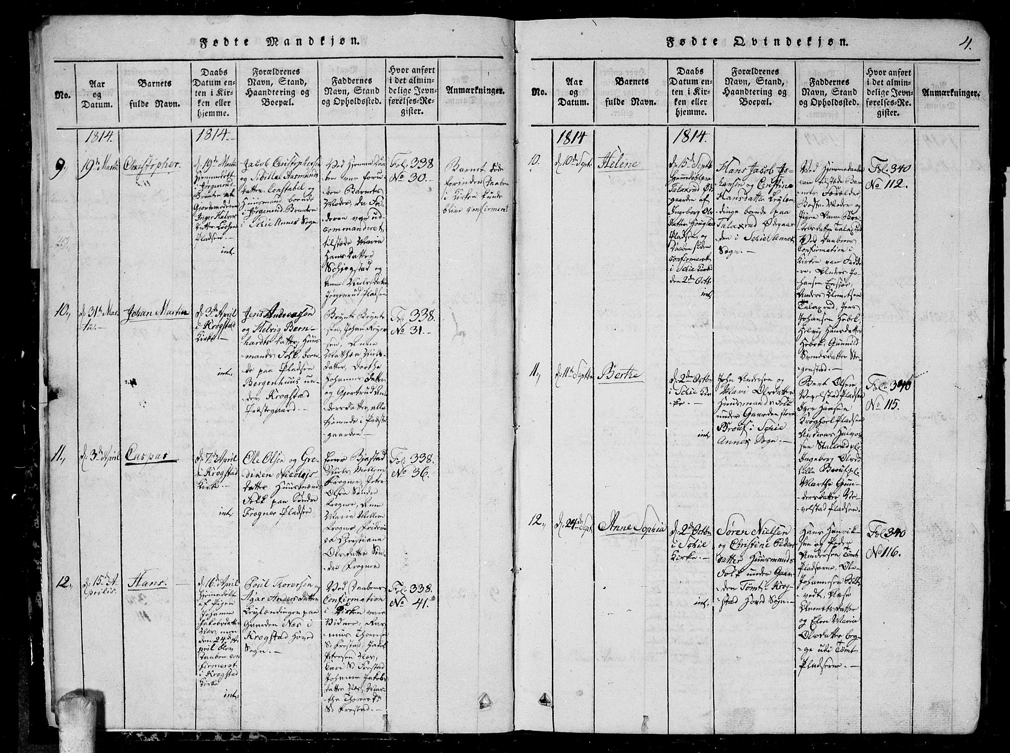 Kråkstad prestekontor Kirkebøker, AV/SAO-A-10125a/G/Ga/L0001: Parish register (copy) no. I 1, 1813-1824, p. 4