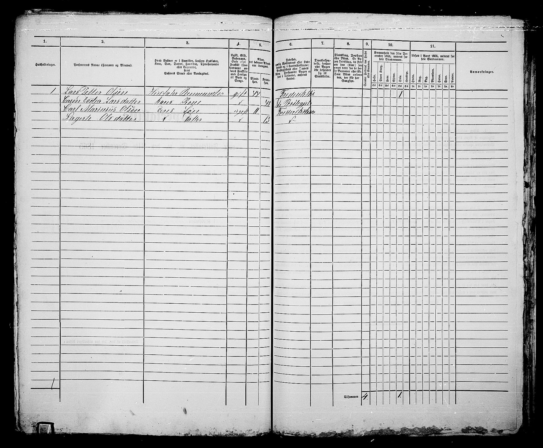 RA, 1865 census for Fredrikshald, 1865, p. 742