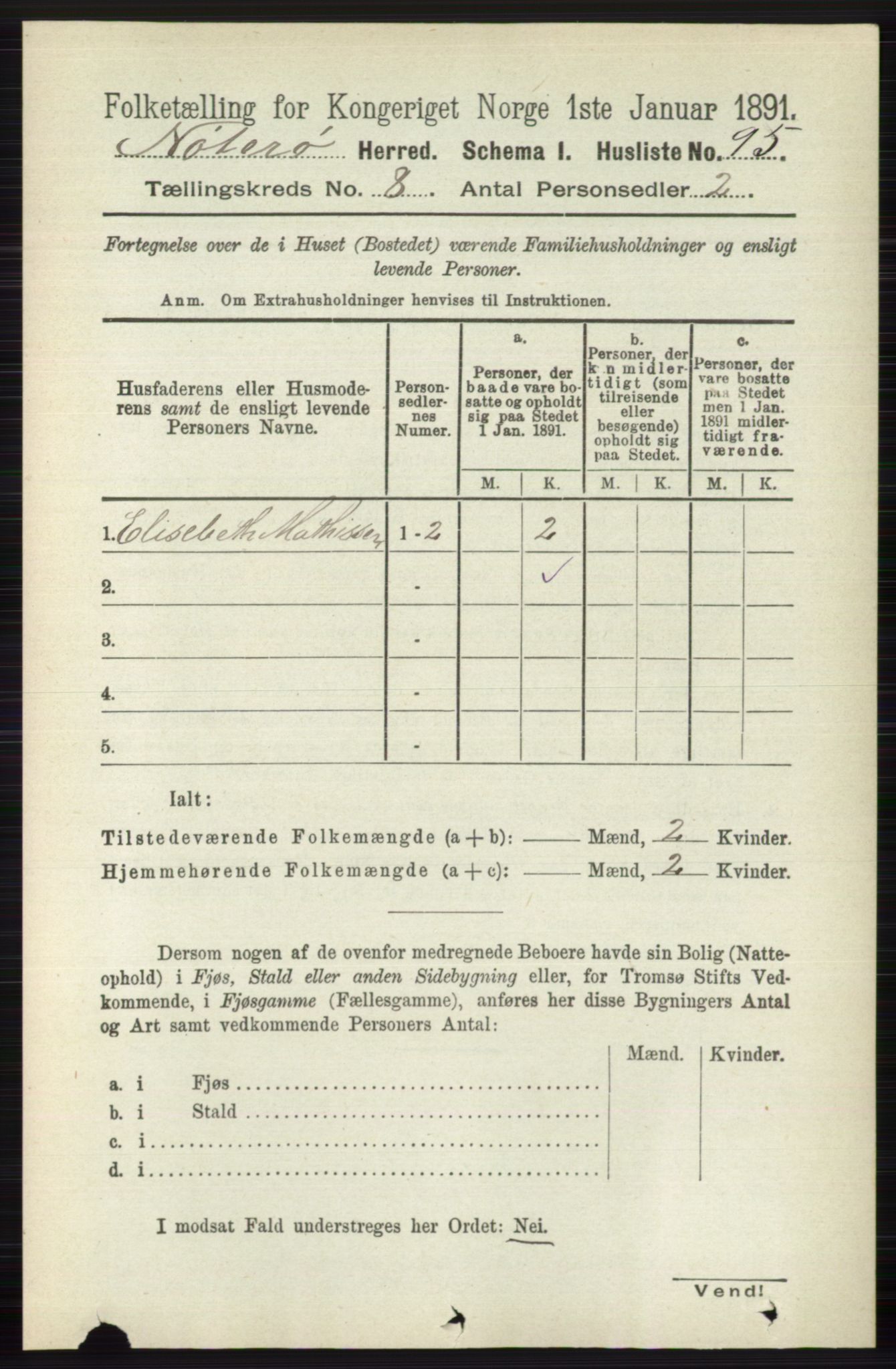 RA, 1891 census for 0722 Nøtterøy, 1891, p. 3845