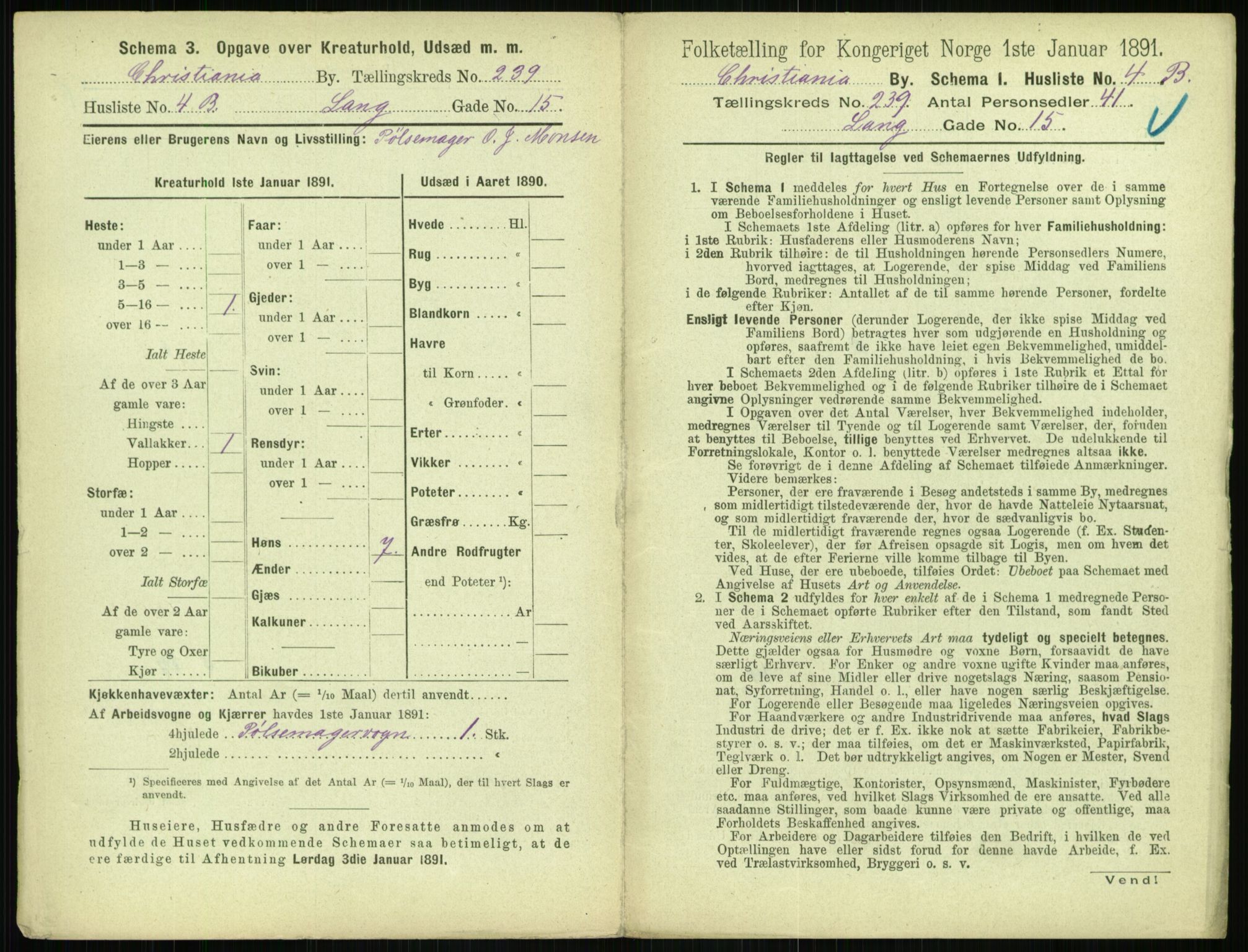 RA, 1891 census for 0301 Kristiania, 1891, p. 145273