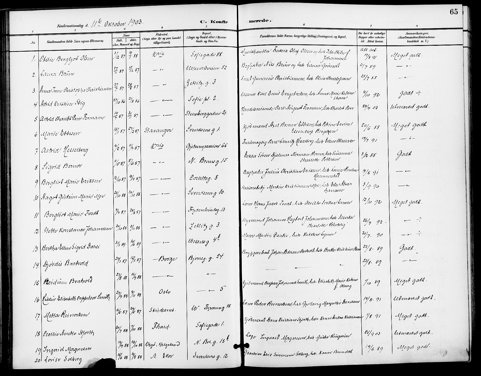 Gamle Aker prestekontor Kirkebøker, AV/SAO-A-10617a/F/L0012: Parish register (official) no. 12, 1898-1910, p. 65