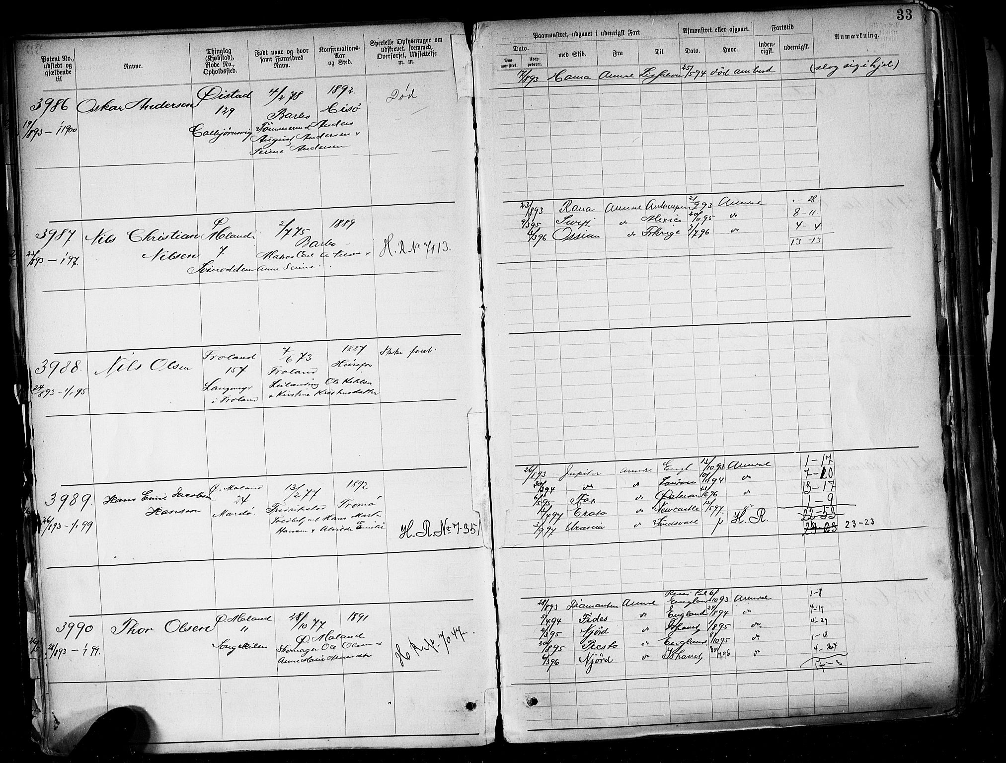 Arendal mønstringskrets, AV/SAK-2031-0012/F/Fa/L0004: Annotasjonsrulle nr 3828-4715 og nr 1-1296, S-4, 1892-1918, p. 37