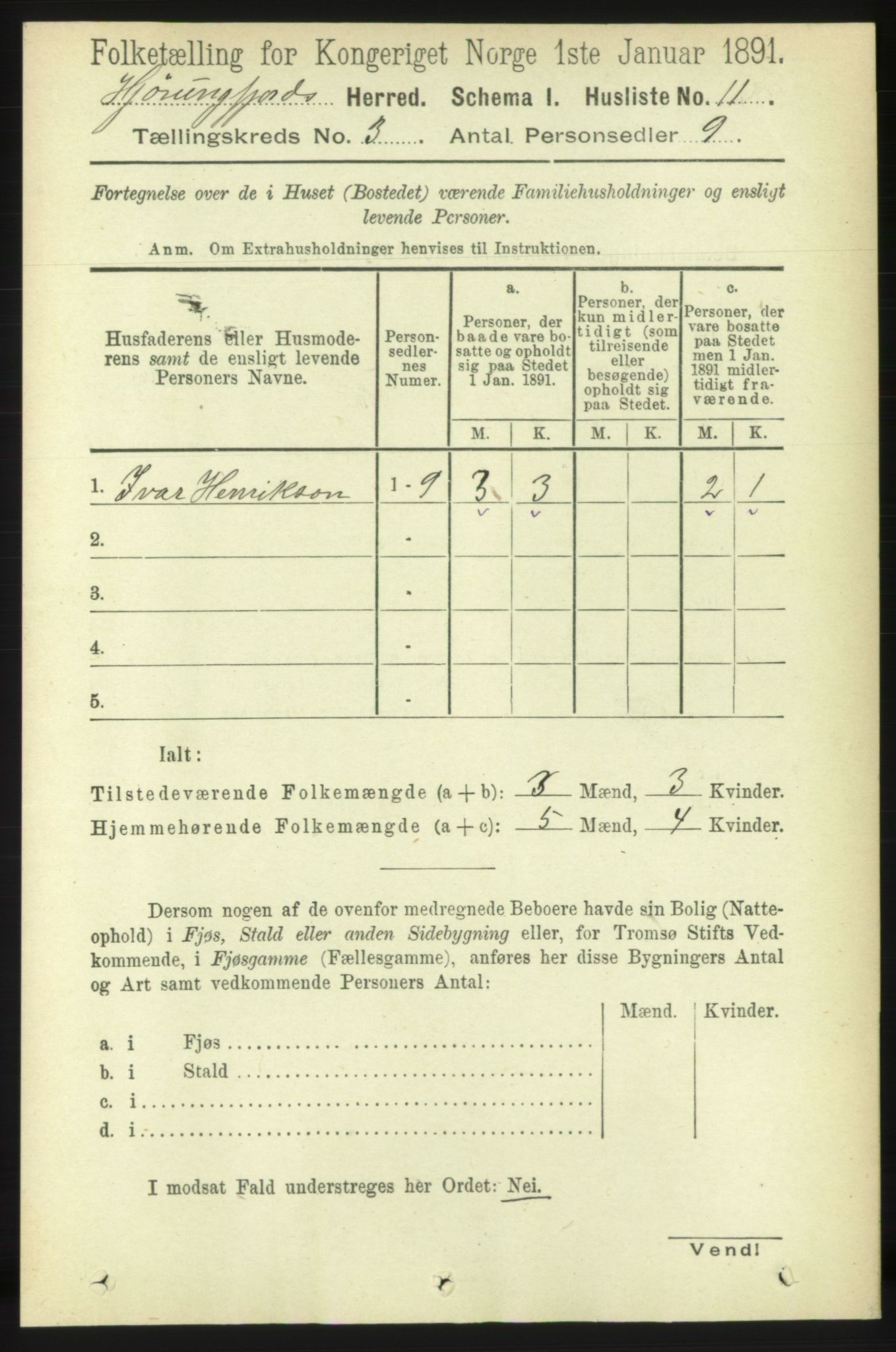 RA, 1891 census for 1522 Hjørundfjord, 1891, p. 446