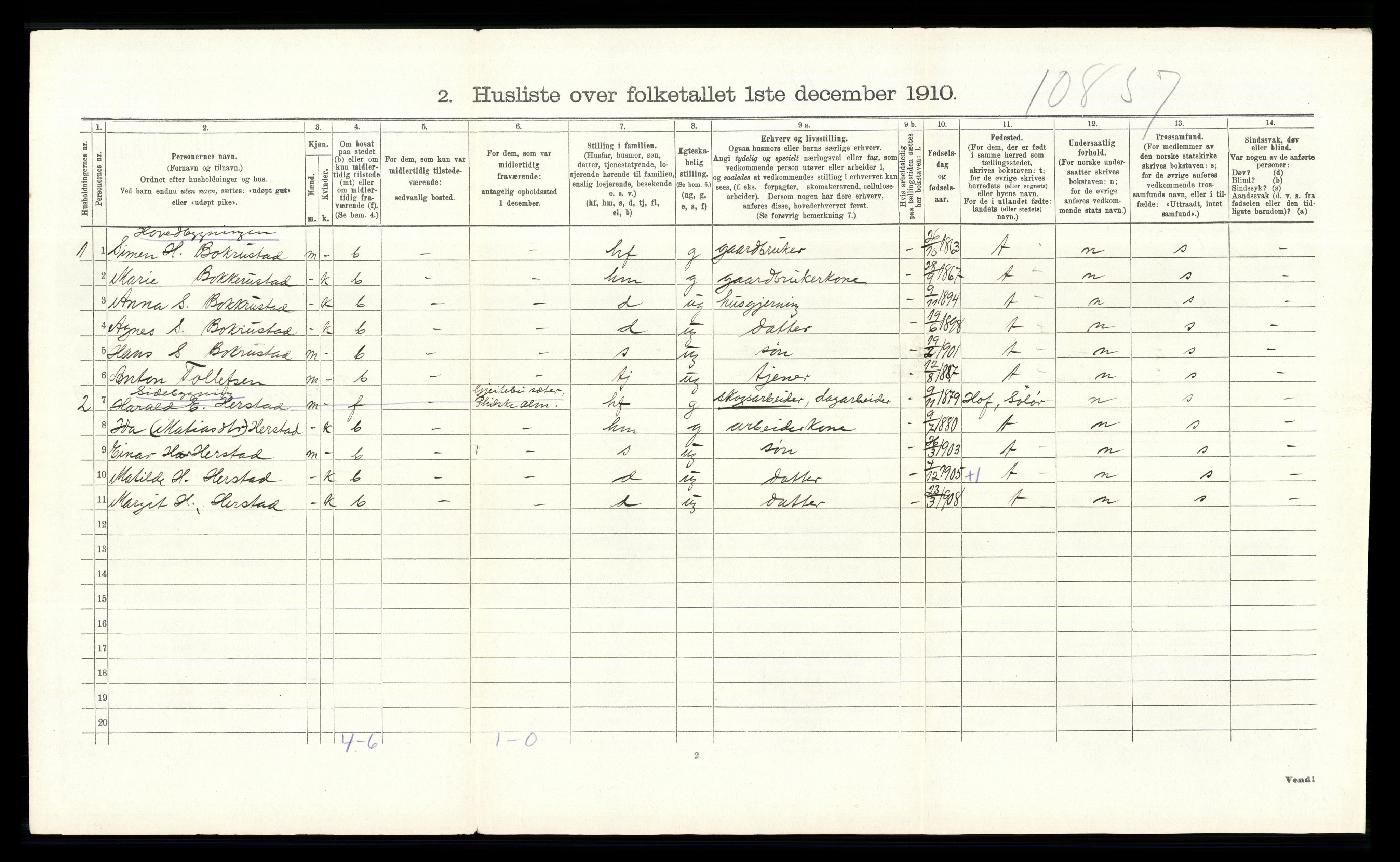 RA, 1910 census for Ringsaker, 1910, p. 3404