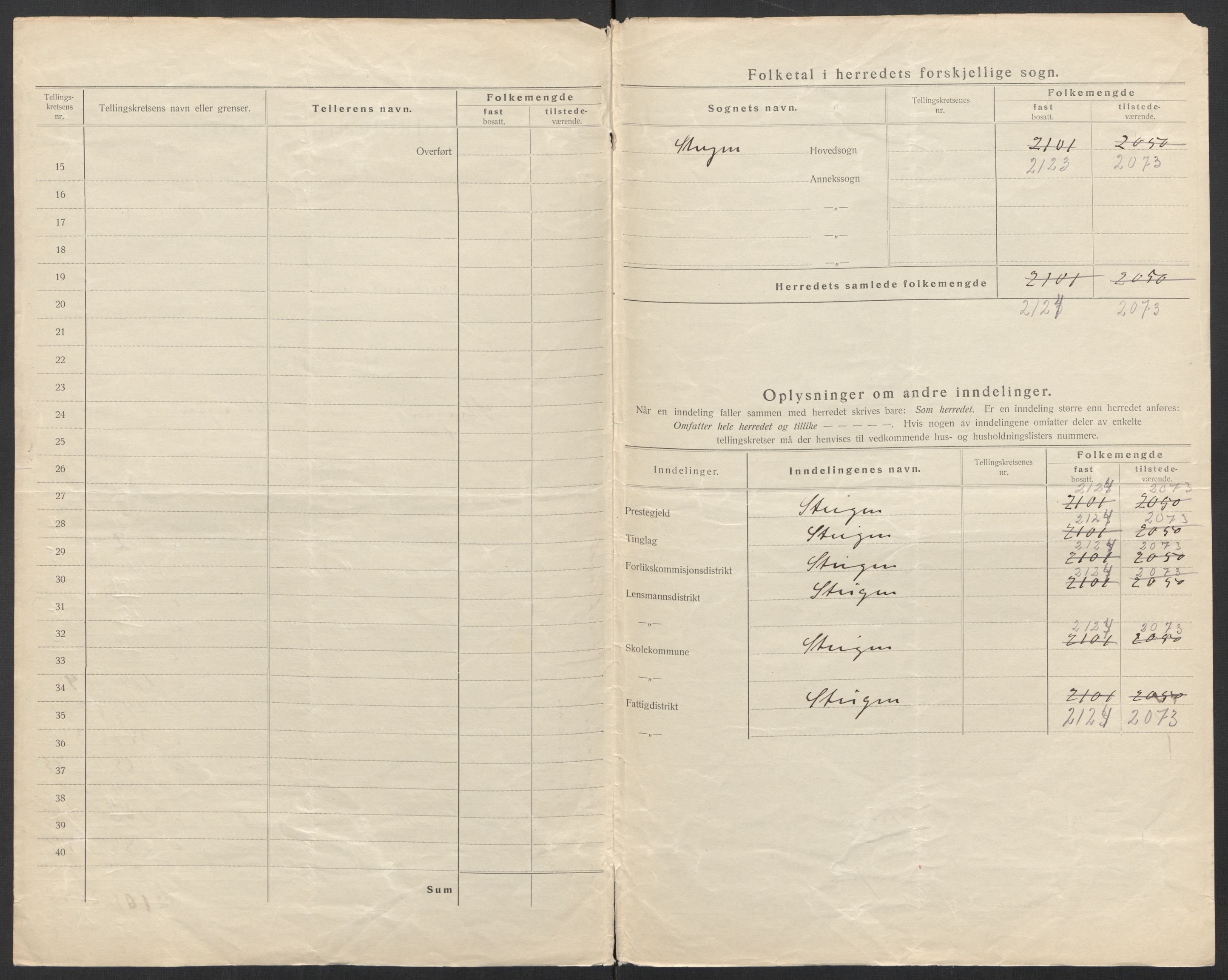 SAT, 1920 census for Steigen, 1920, p. 5