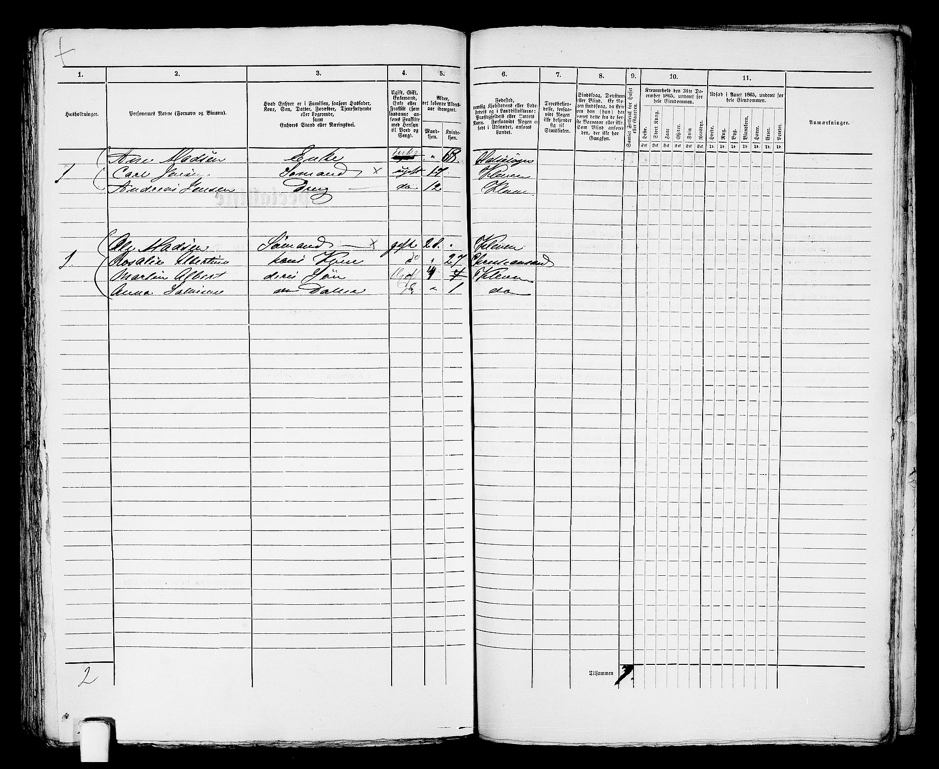 RA, 1865 census for Mandal/Mandal, 1865, p. 934