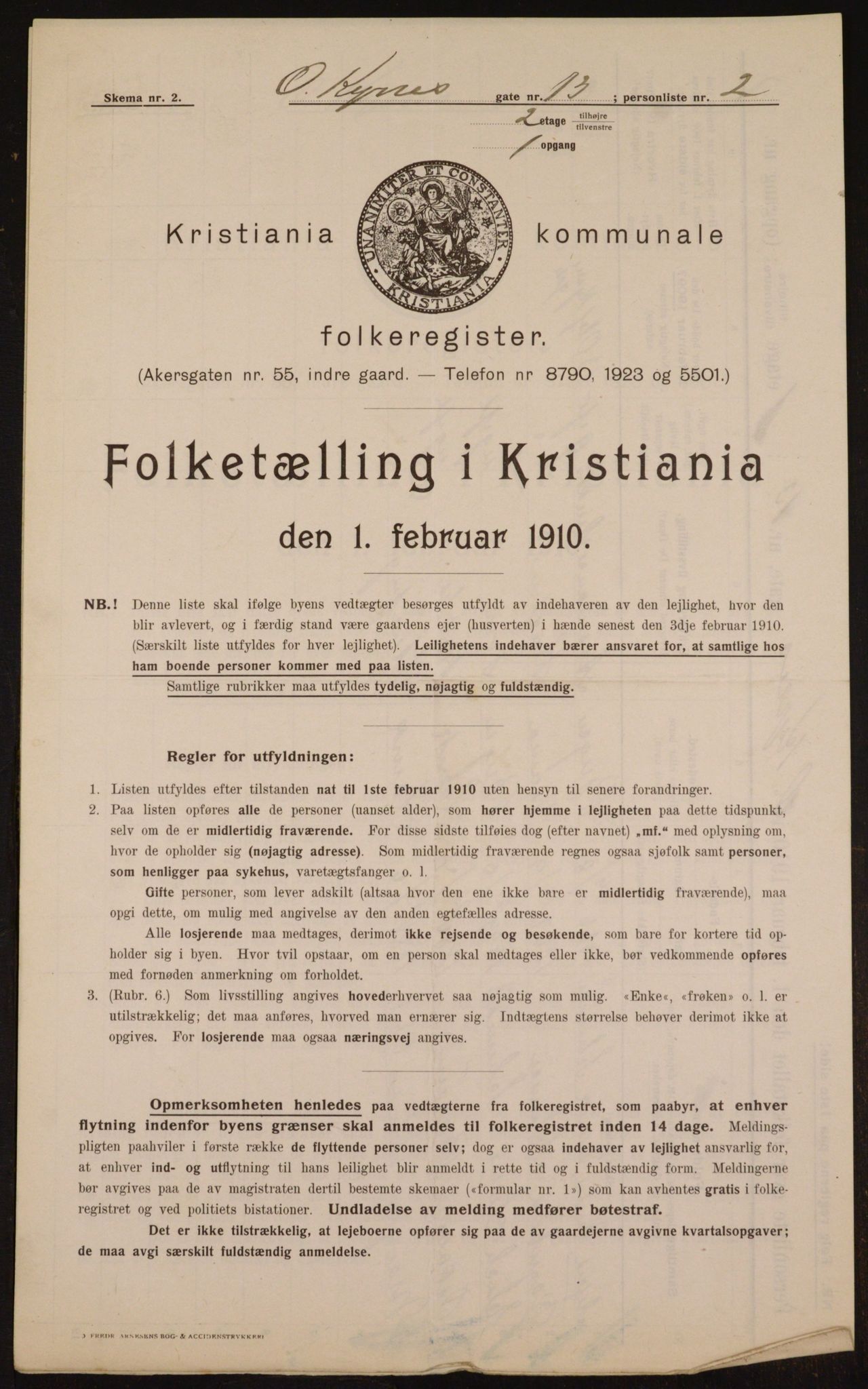 OBA, Municipal Census 1910 for Kristiania, 1910, p. 72671