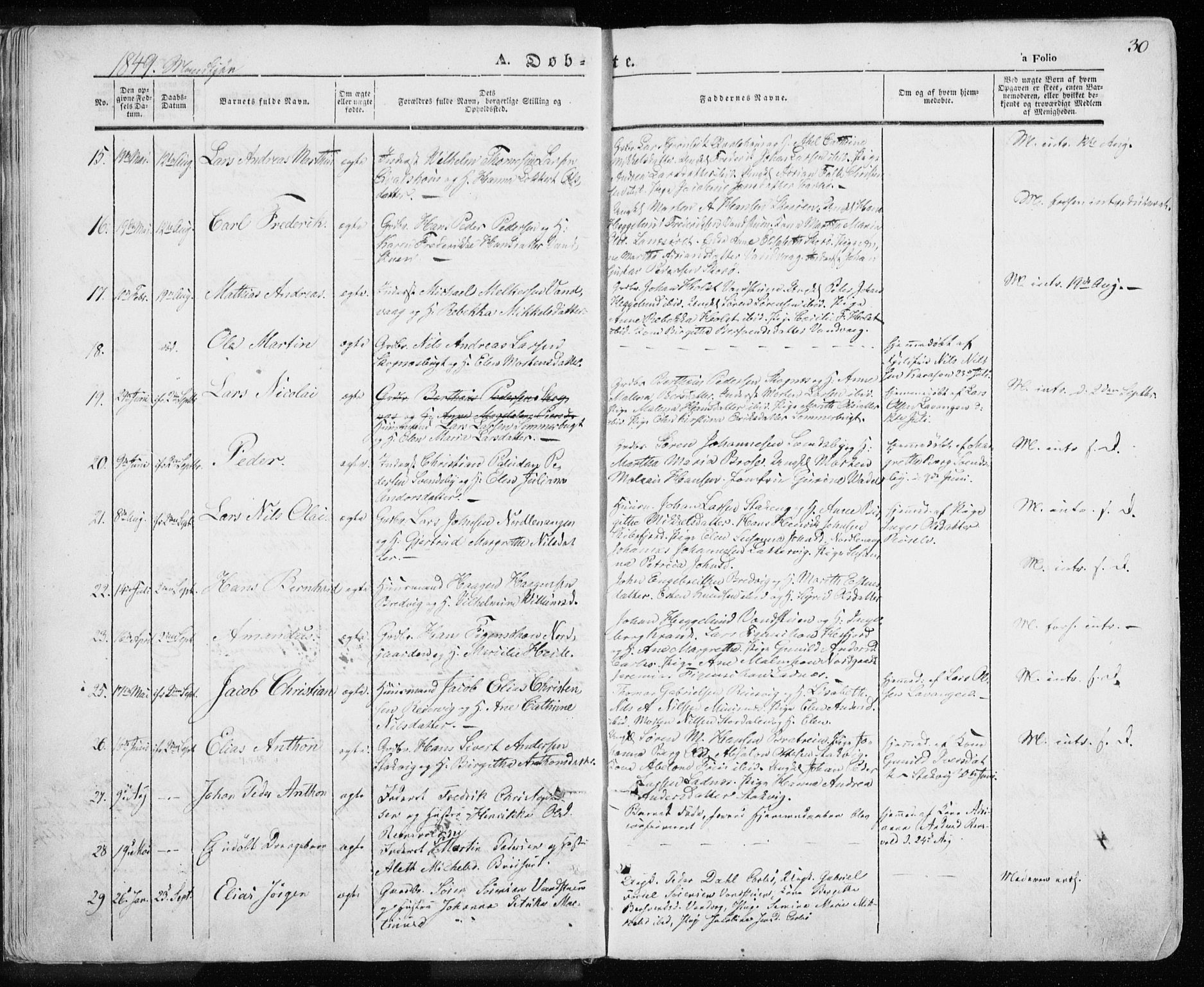 Karlsøy sokneprestembete, SATØ/S-1299/H/Ha/Haa/L0003kirke: Parish register (official) no. 3, 1843-1860, p. 30