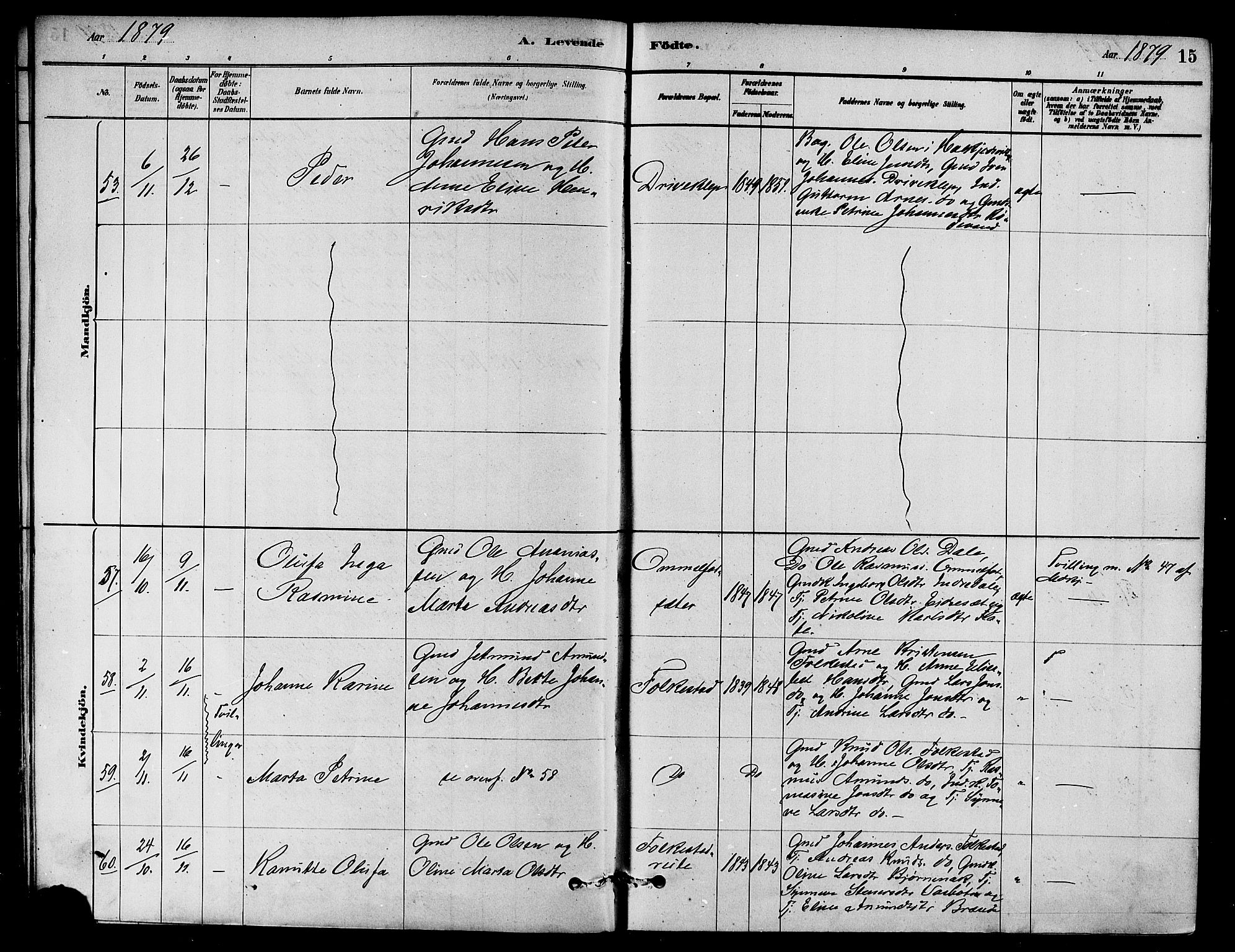 Ministerialprotokoller, klokkerbøker og fødselsregistre - Møre og Romsdal, AV/SAT-A-1454/511/L0141: Parish register (official) no. 511A08, 1878-1890, p. 15