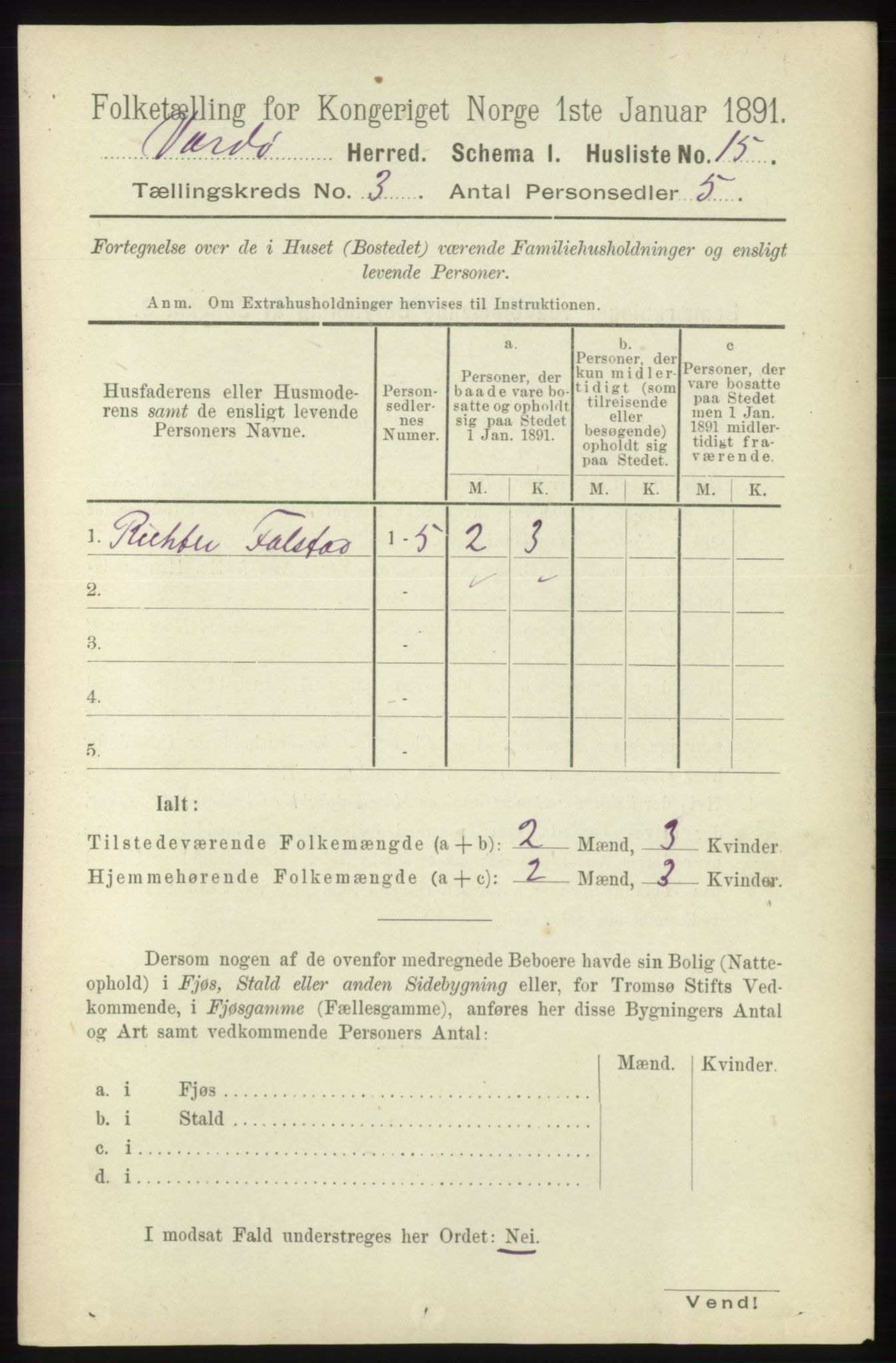 RA, 1891 census for 2028 Vardø, 1891, p. 795