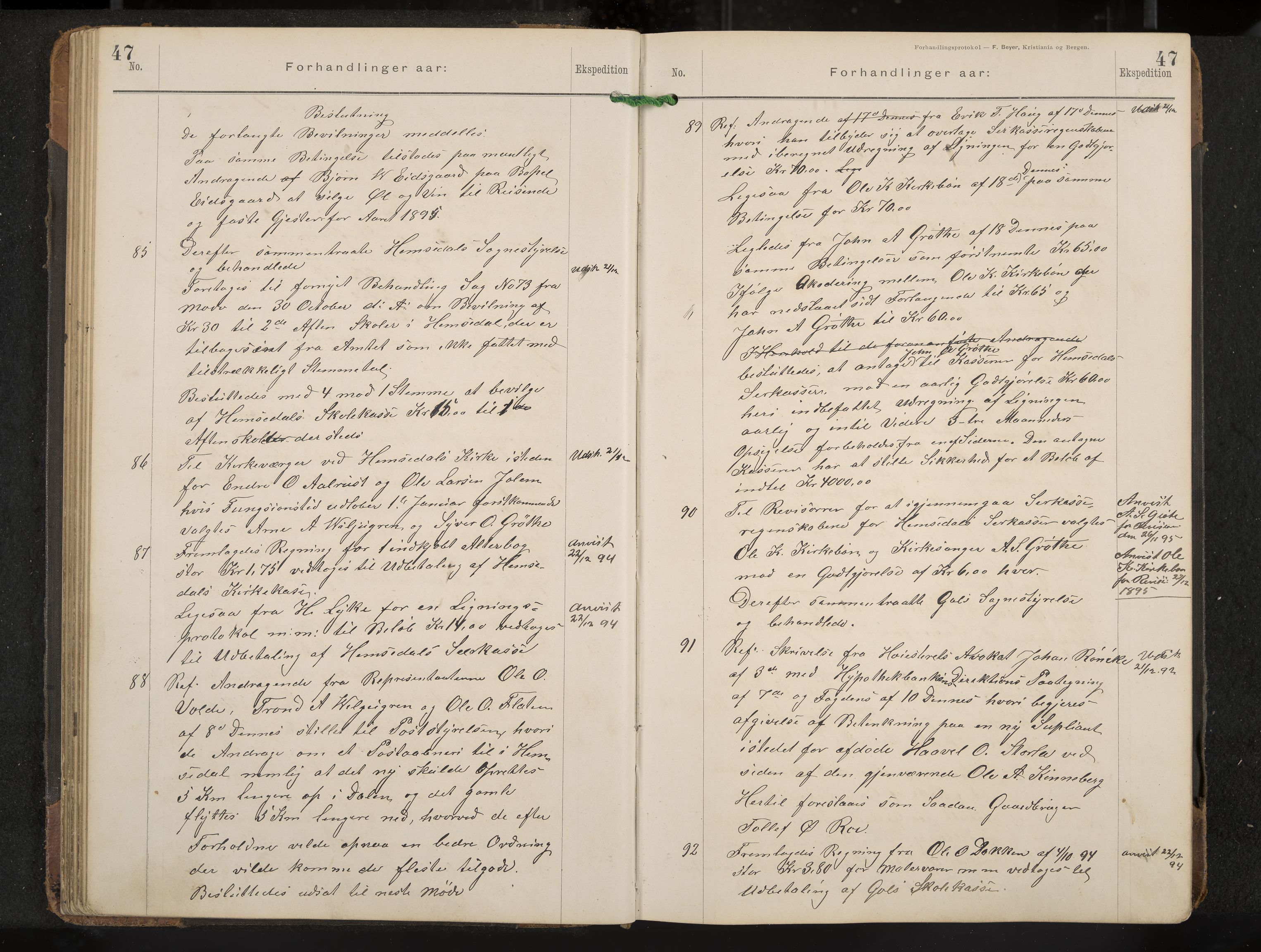 Gol formannskap og sentraladministrasjon, IKAK/0617021-1/A/Aa/L0003: Møtebok, 1892-1905, p. 47