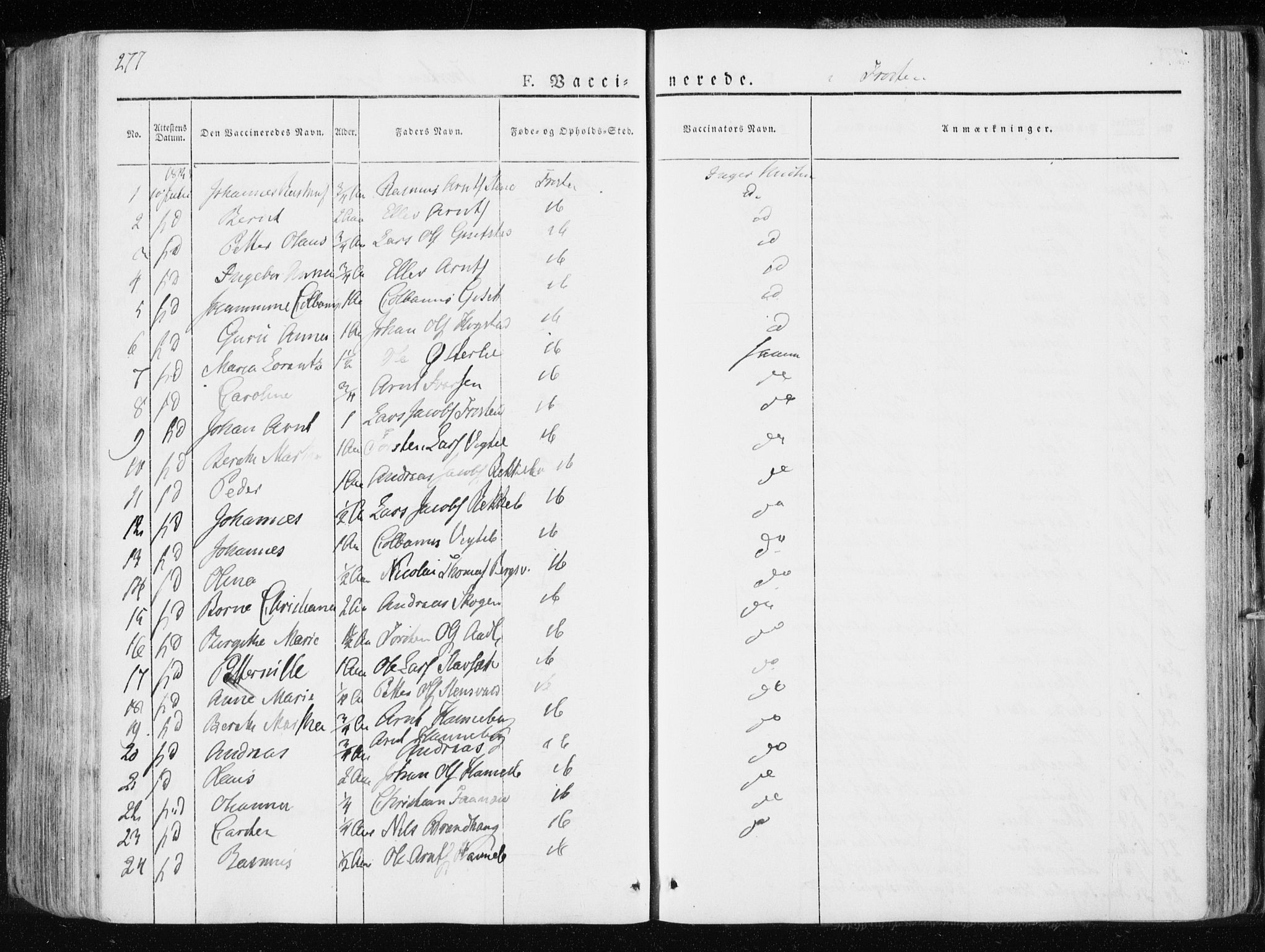 Ministerialprotokoller, klokkerbøker og fødselsregistre - Nord-Trøndelag, SAT/A-1458/713/L0114: Parish register (official) no. 713A05, 1827-1839, p. 277