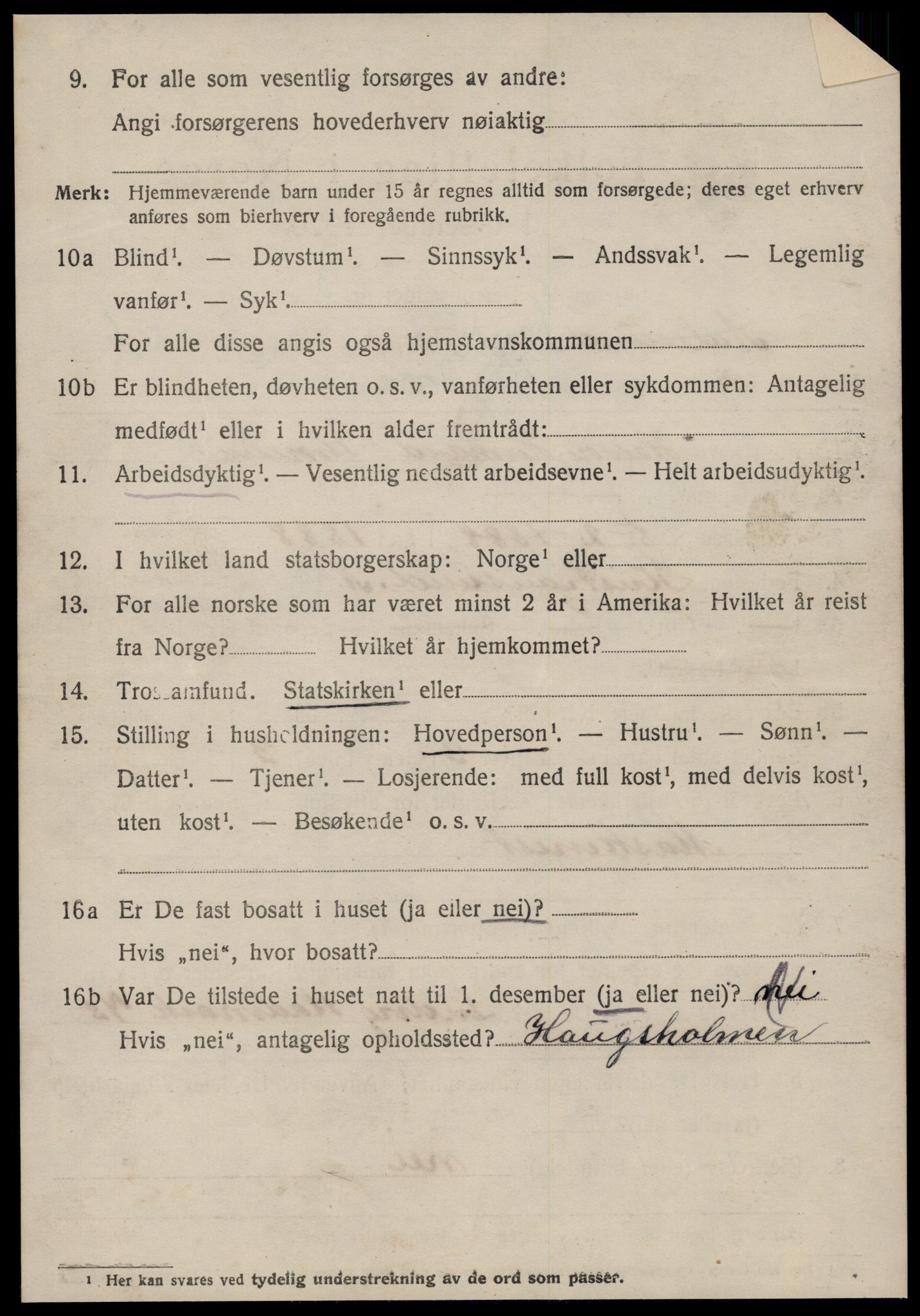 SAT, 1920 census for Sande (MR), 1920, p. 4263