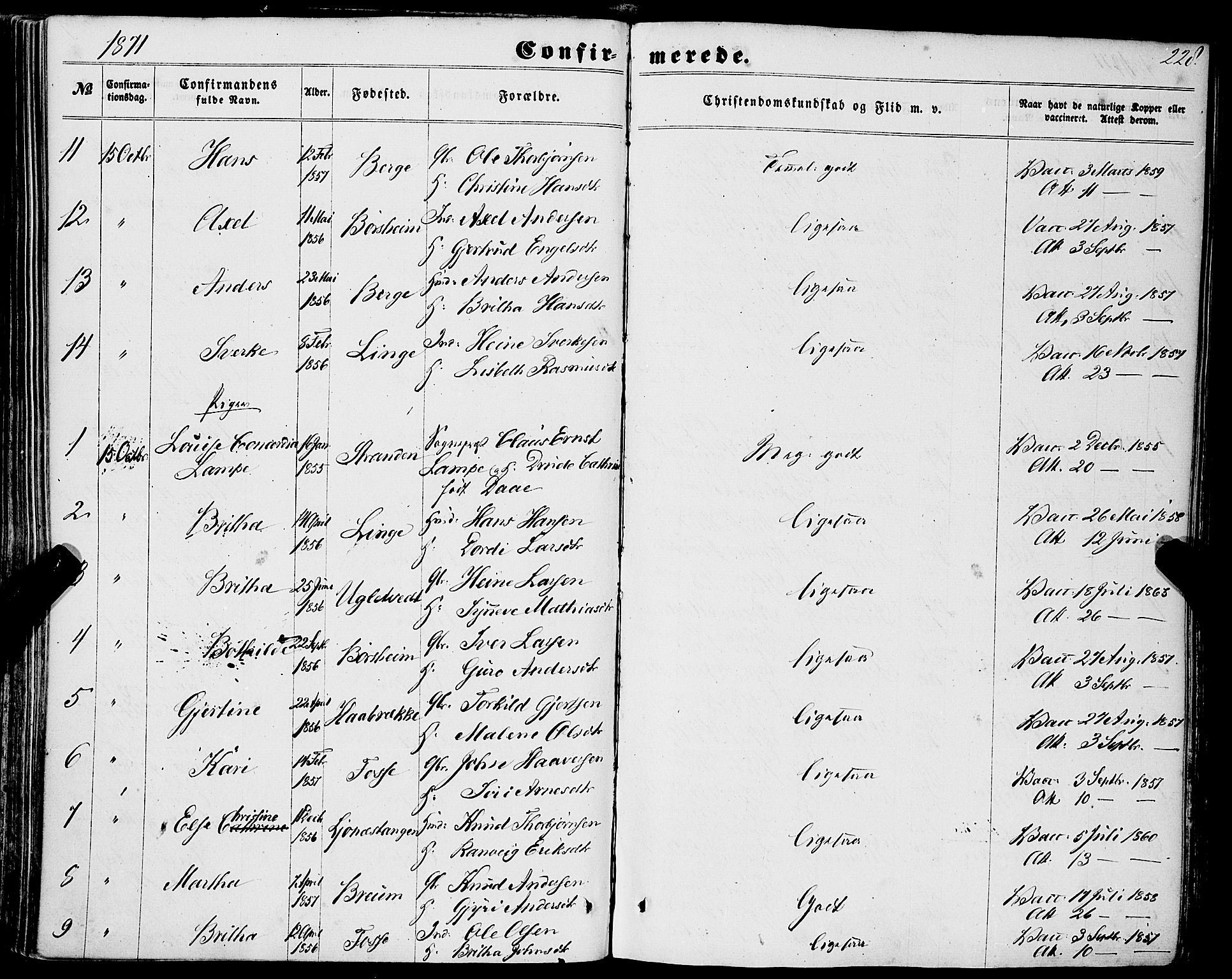 Strandebarm sokneprestembete, SAB/A-78401/H/Haa: Parish register (official) no. A 8, 1858-1872, p. 228