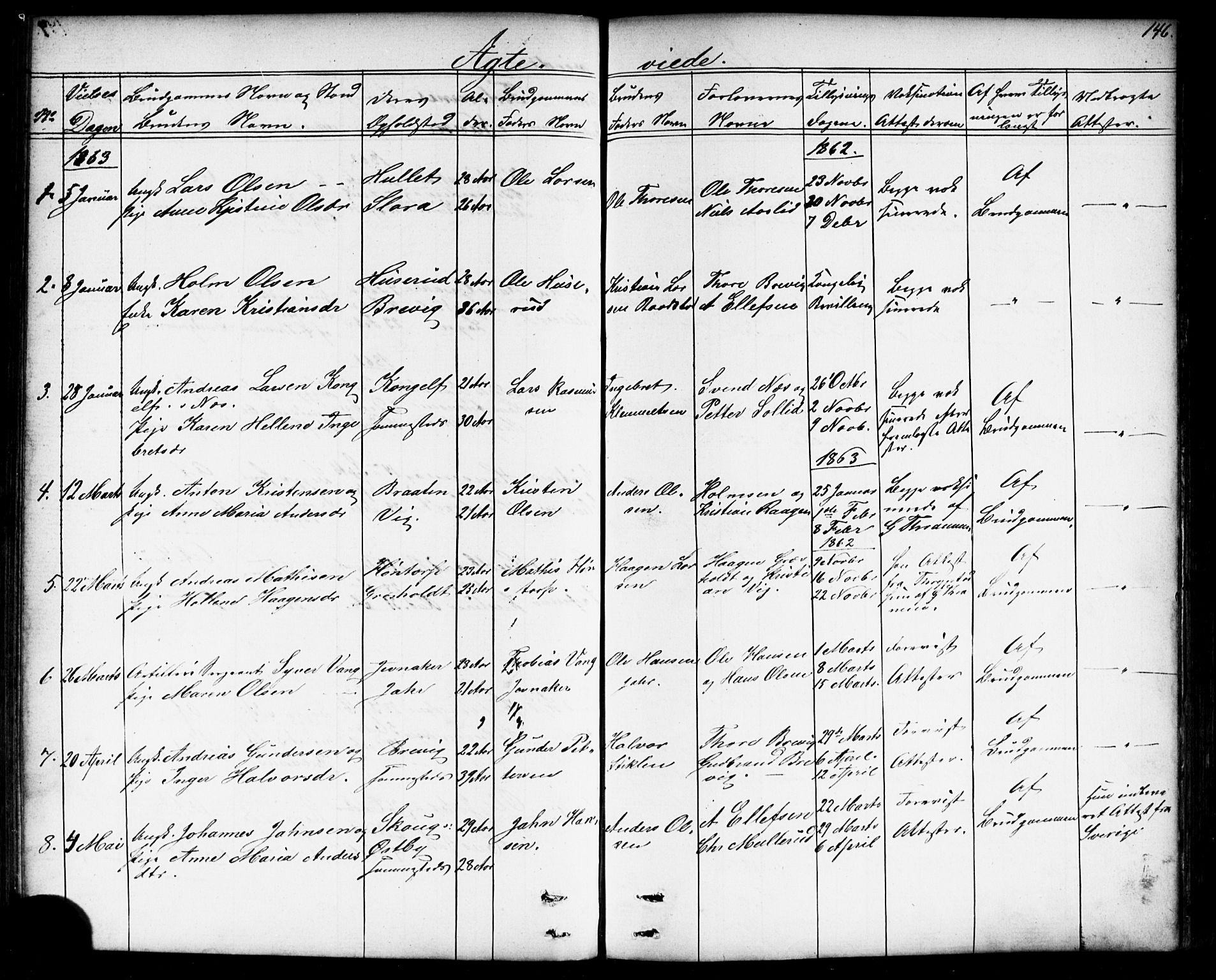 Enebakk prestekontor Kirkebøker, SAO/A-10171c/G/Gb/L0001: Parish register (copy) no. II 1, 1859-1890, p. 146