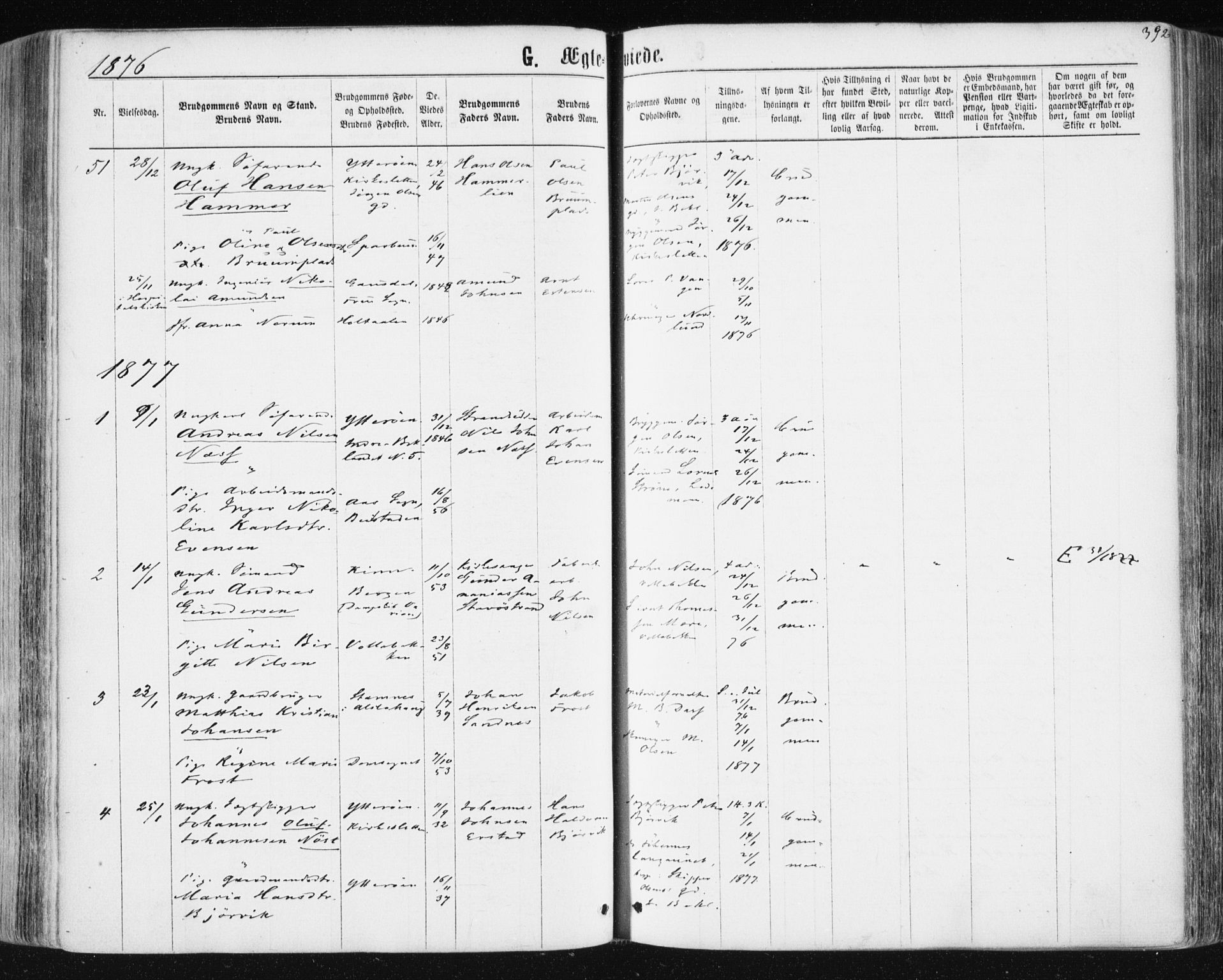 Ministerialprotokoller, klokkerbøker og fødselsregistre - Sør-Trøndelag, SAT/A-1456/604/L0186: Parish register (official) no. 604A07, 1866-1877, p. 392