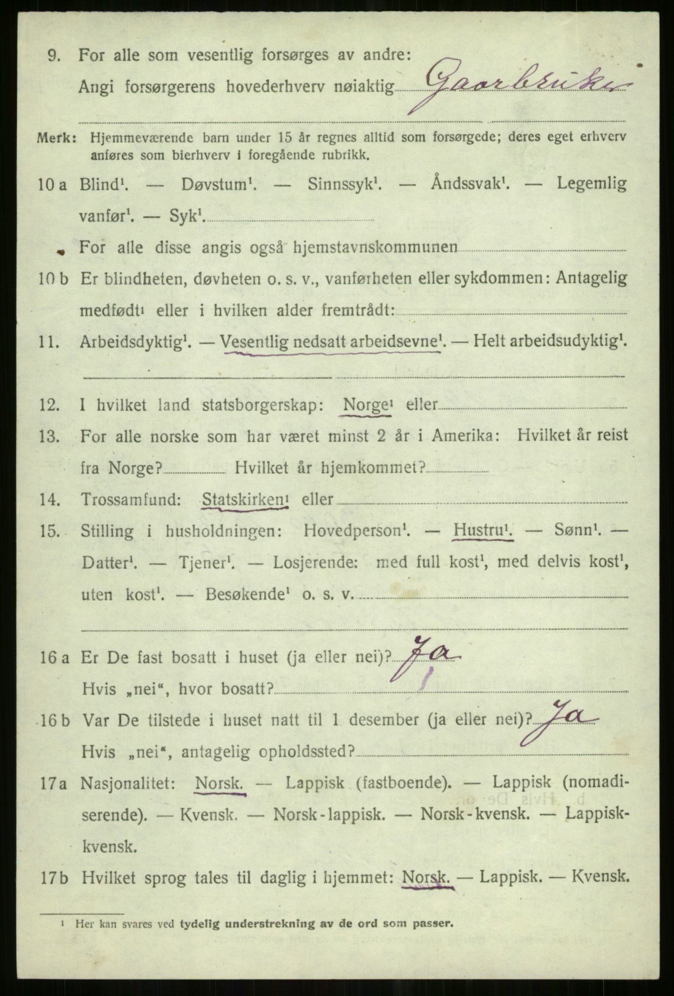 SATØ, 1920 census for Tromsøysund, 1920, p. 11915