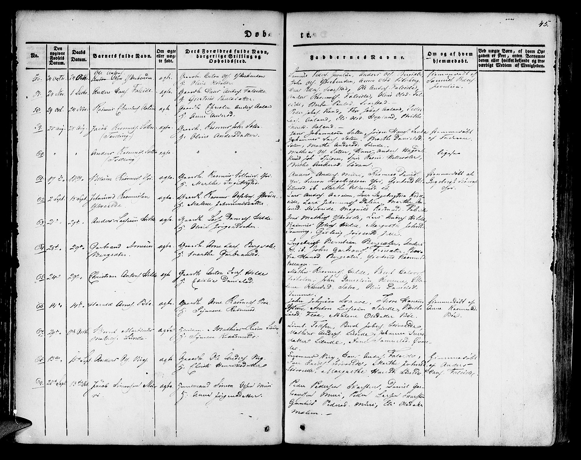 Innvik sokneprestembete, SAB/A-80501: Parish register (official) no. A 4I, 1831-1846, p. 45