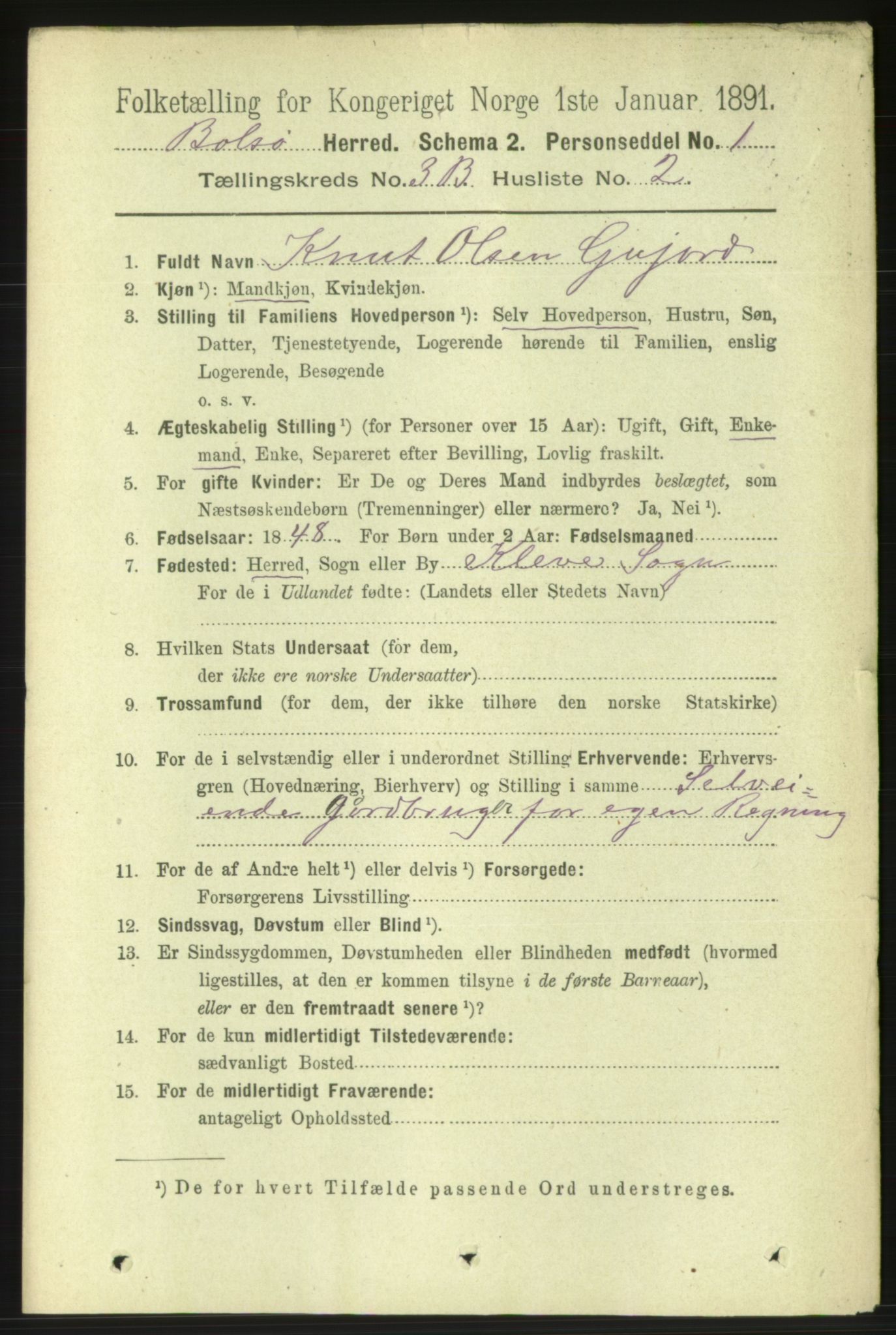 RA, 1891 census for 1544 Bolsøy, 1891, p. 2098