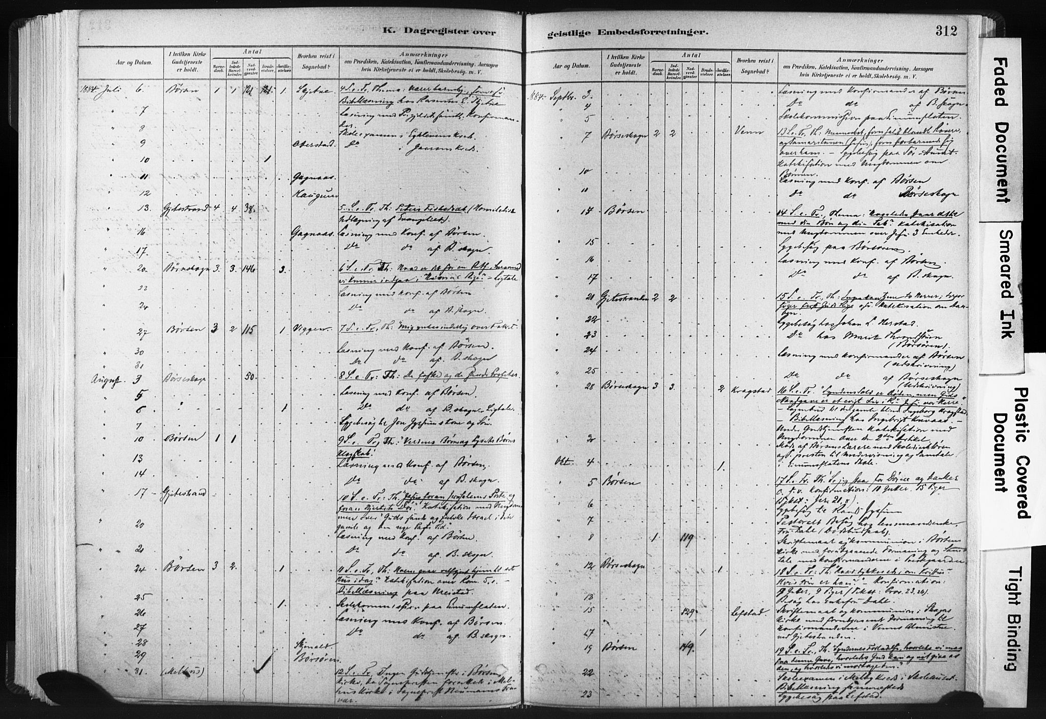 Ministerialprotokoller, klokkerbøker og fødselsregistre - Sør-Trøndelag, SAT/A-1456/665/L0773: Parish register (official) no. 665A08, 1879-1905, p. 312