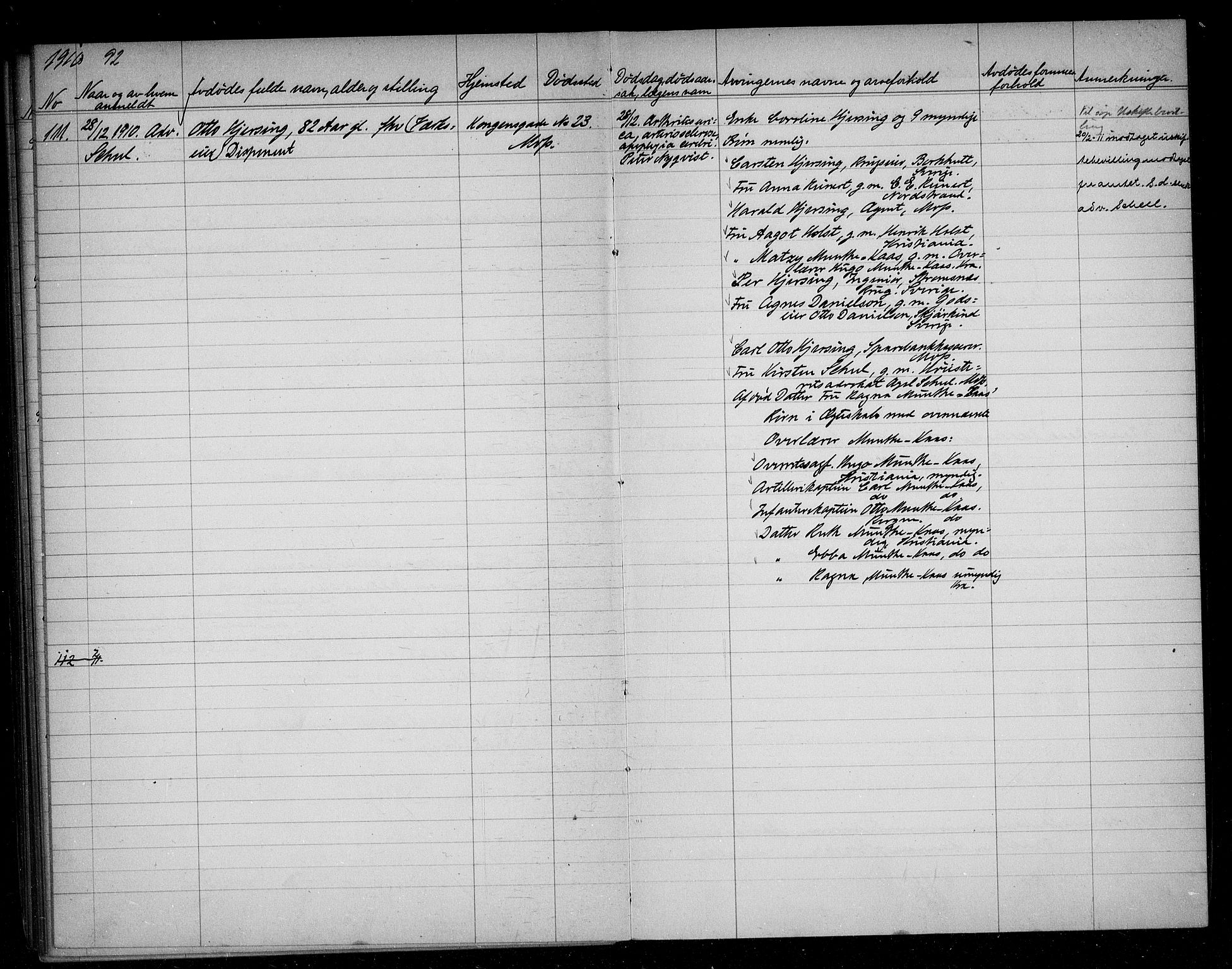 Moss byfogd, AV/SAO-A-10863/H/Ha/Hab/L0004: Dødsanmeldelsesprotokoll, 1906-1914, p. 92