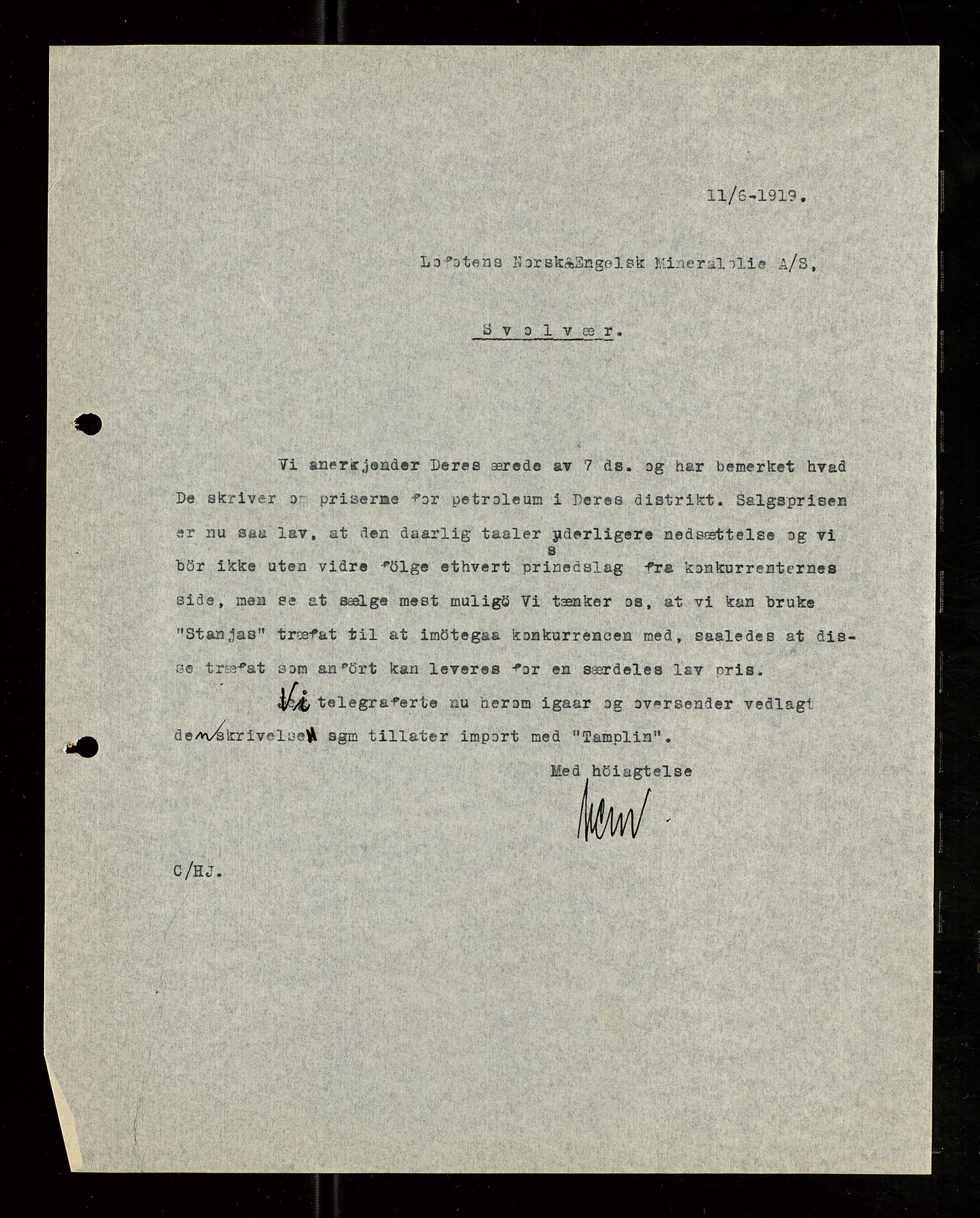 Pa 1521 - A/S Norske Shell, SAST/A-101915/E/Ea/Eaa/L0007: Sjefskorrespondanse, 1919, p. 513